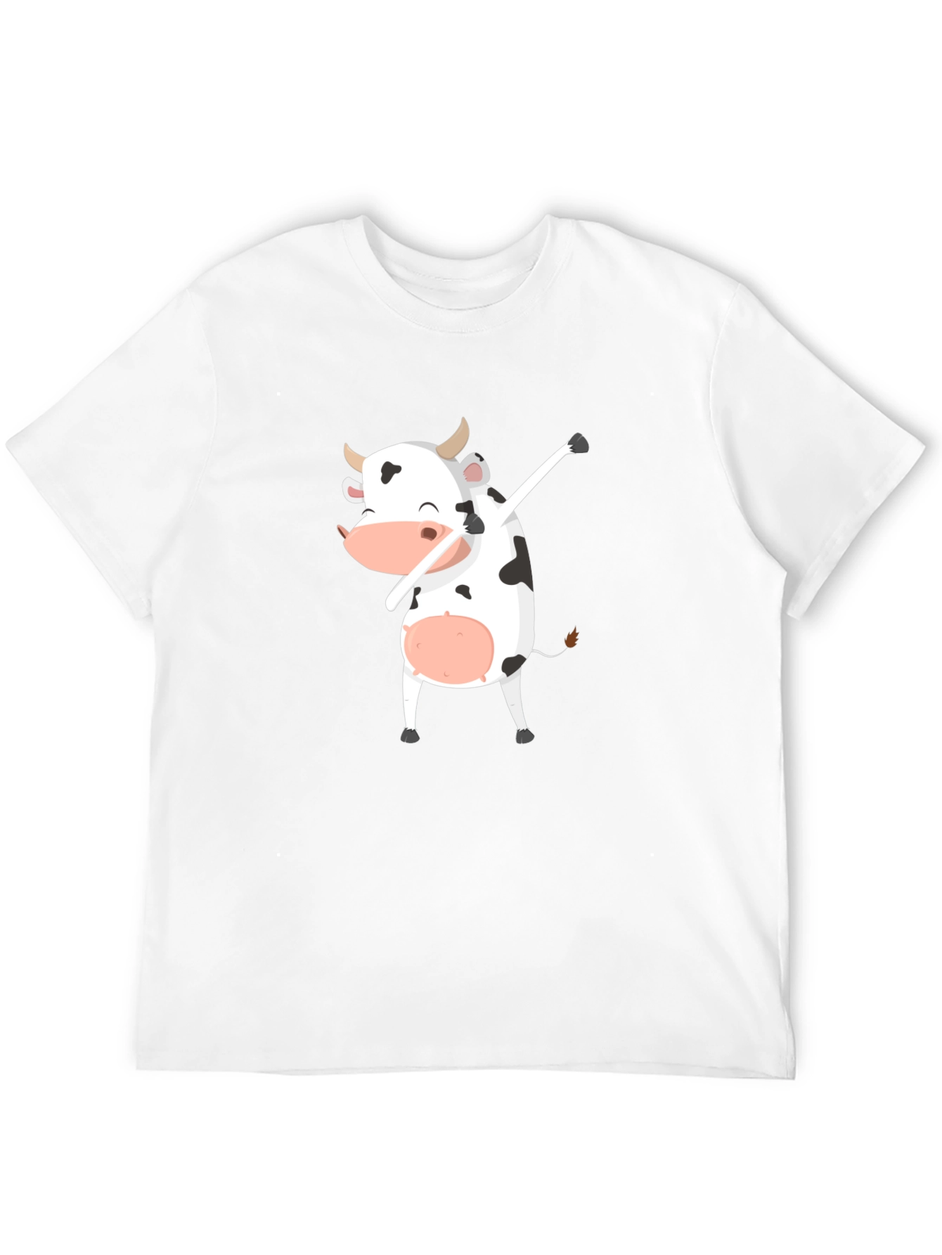 Black Dabbing Cow Graphic Tee - Unisex Black T-Shirt view 12