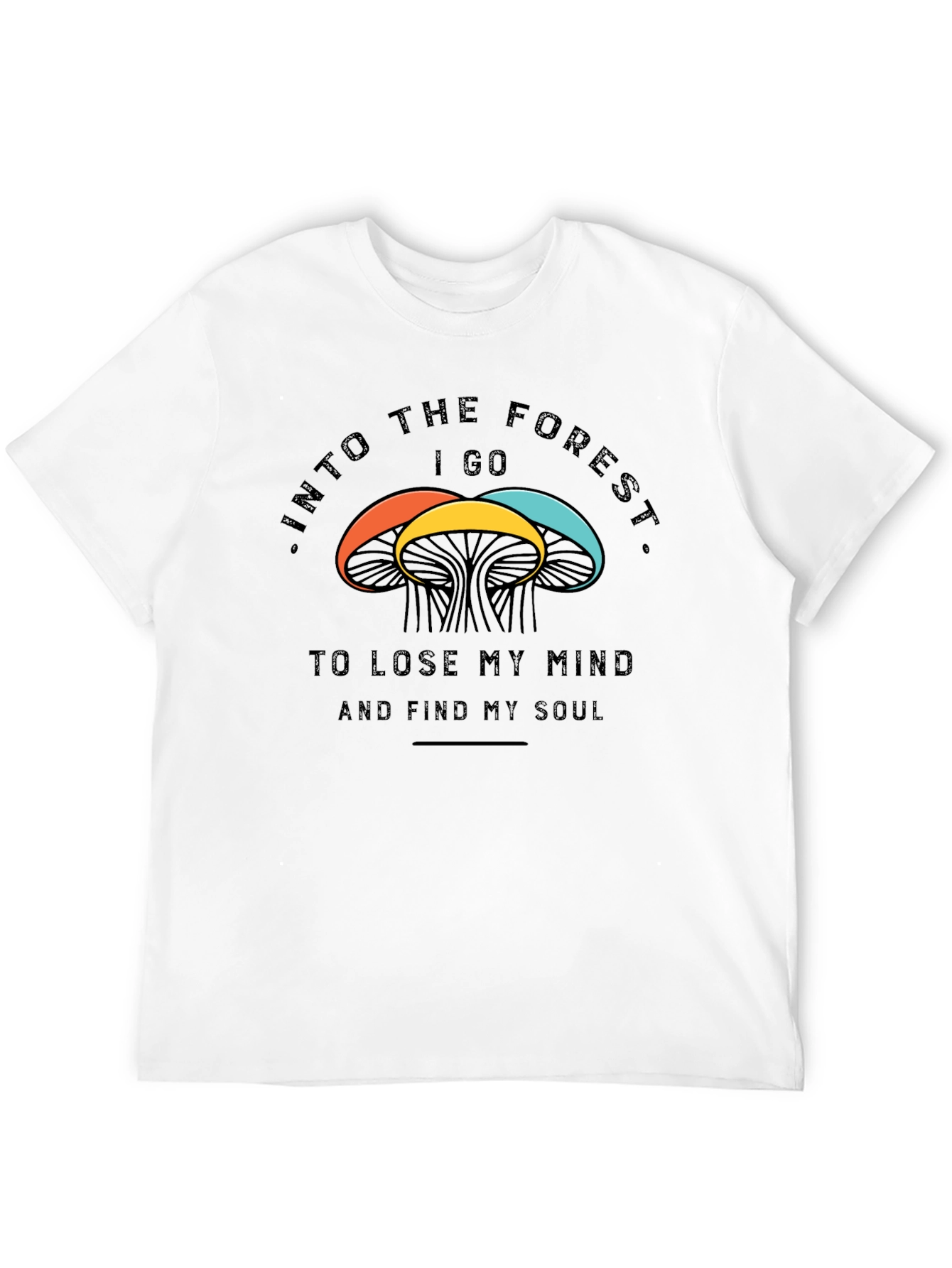 Black Into the Forest Mushroom T-Shirt view 12