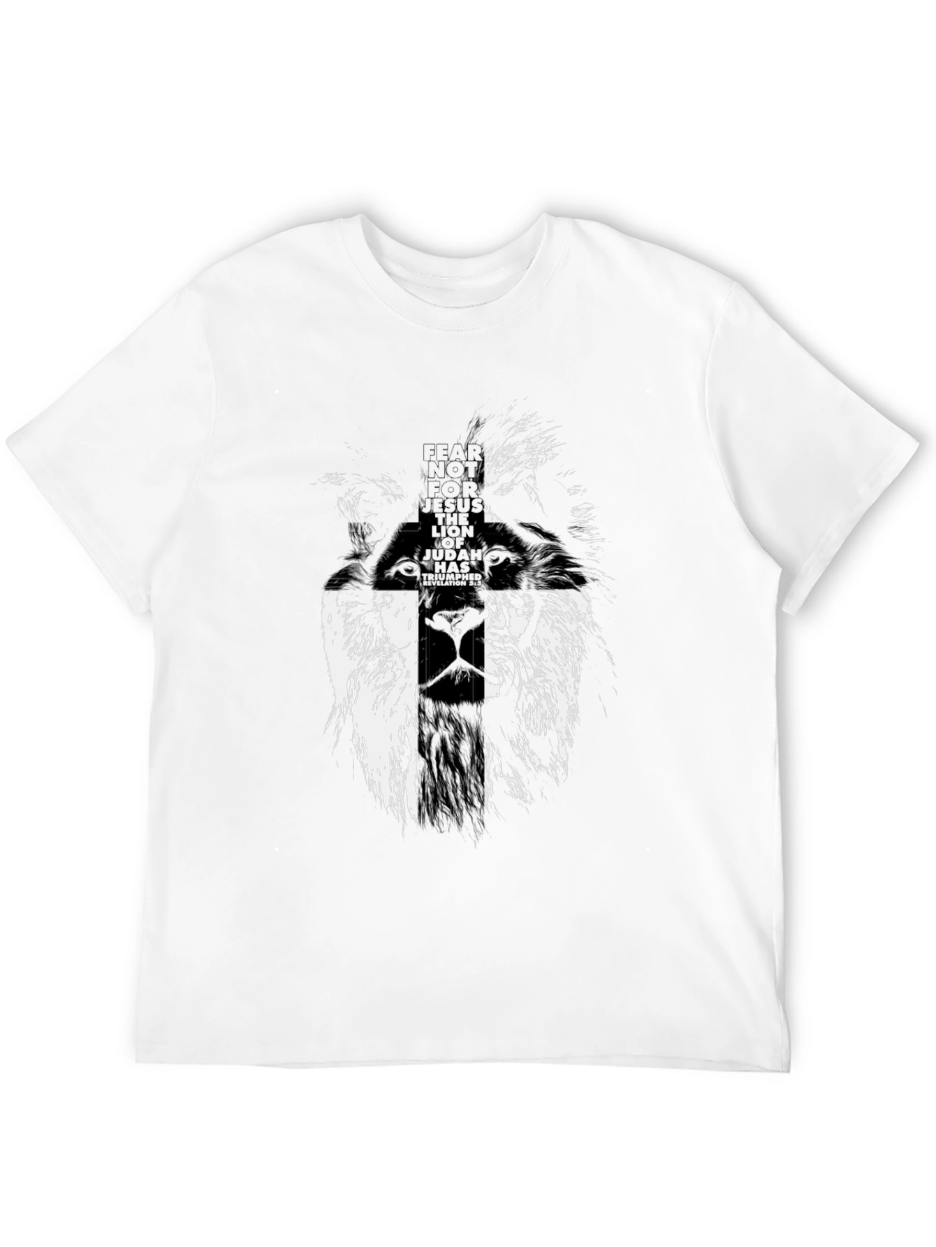 Black Lion Graphic Print Black T-Shirt for Men view 12