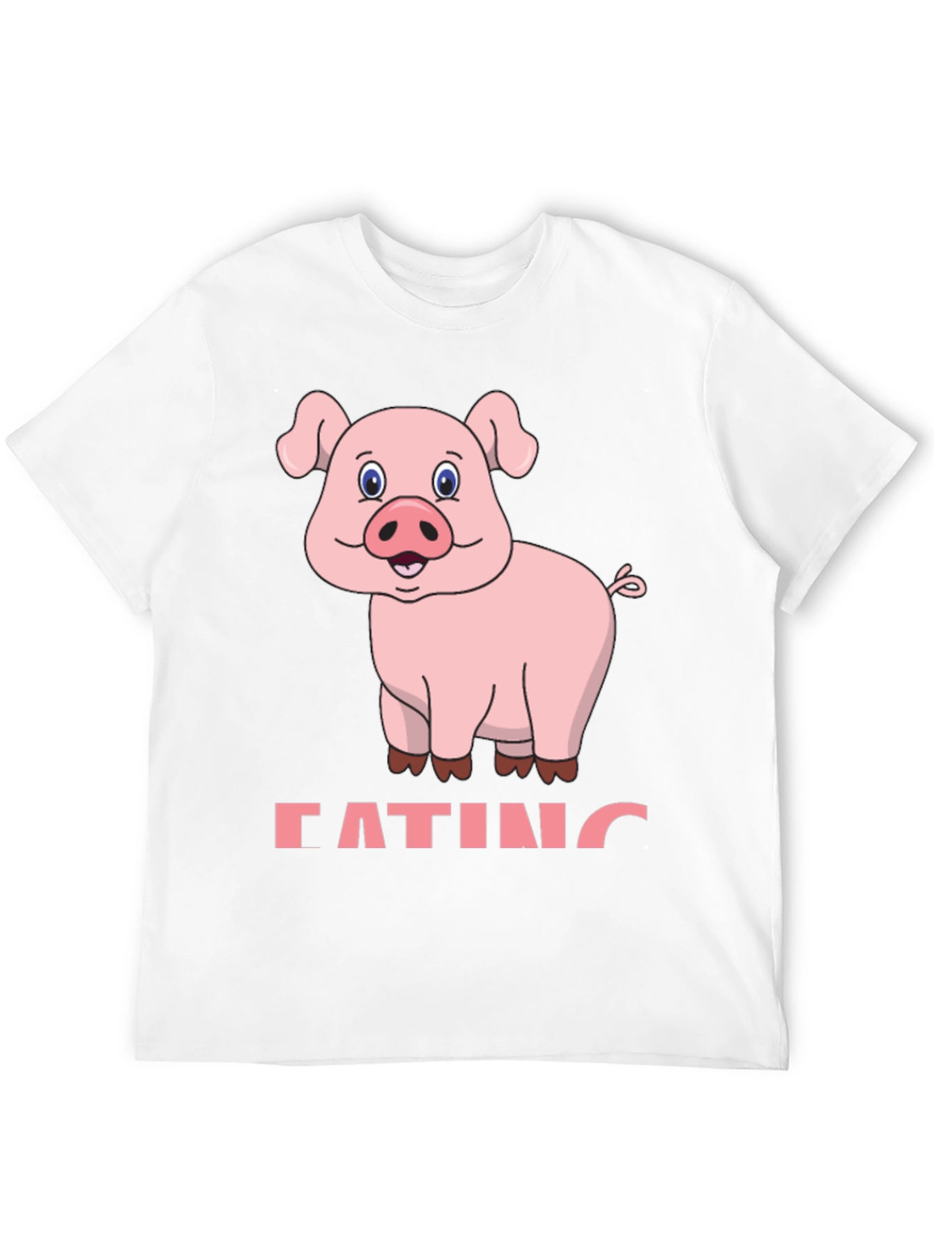 Black Funny Pig Eating Cartoon Graphic T-Shirt view 12