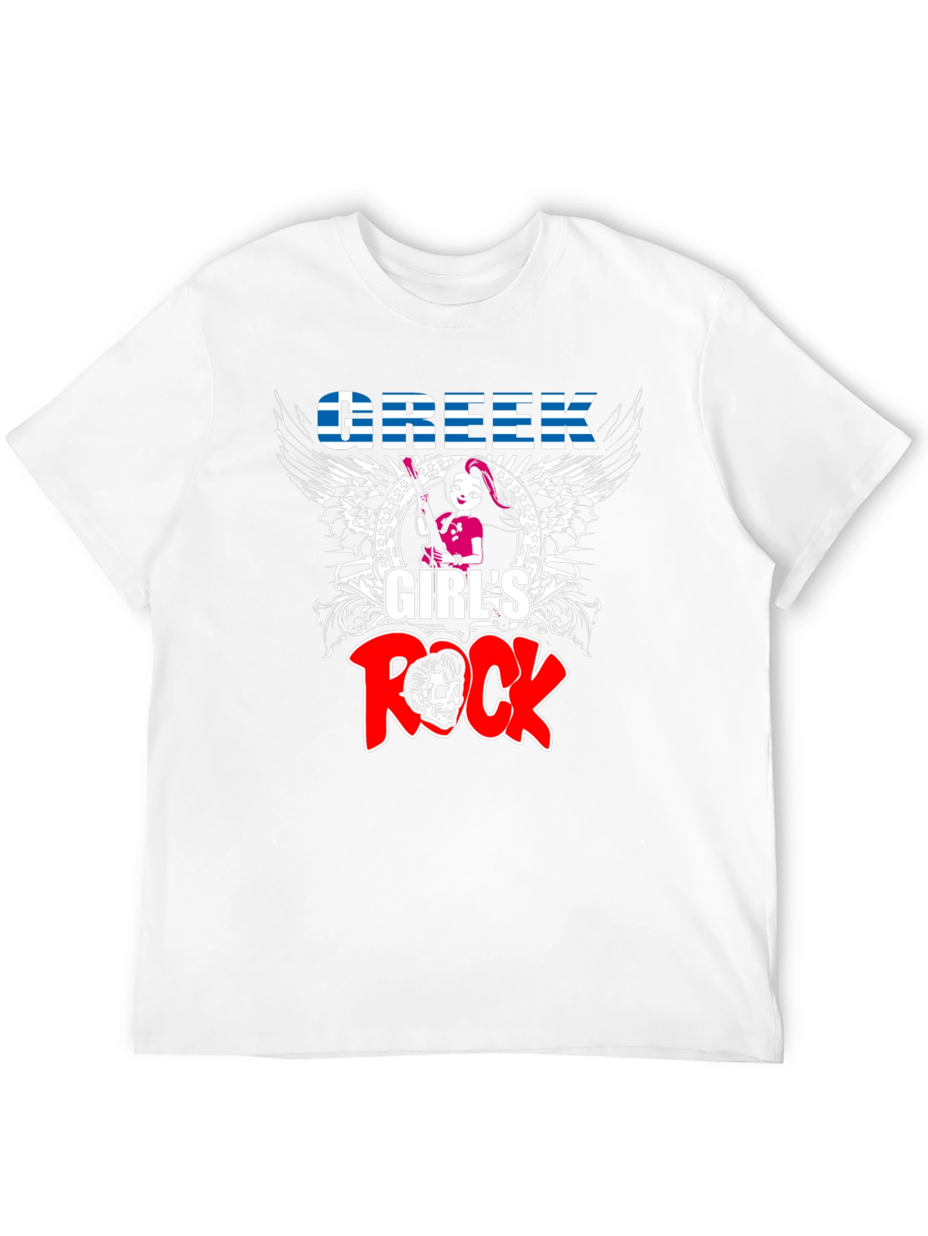 Black Greek Girl's Rock T-Shirt view 12