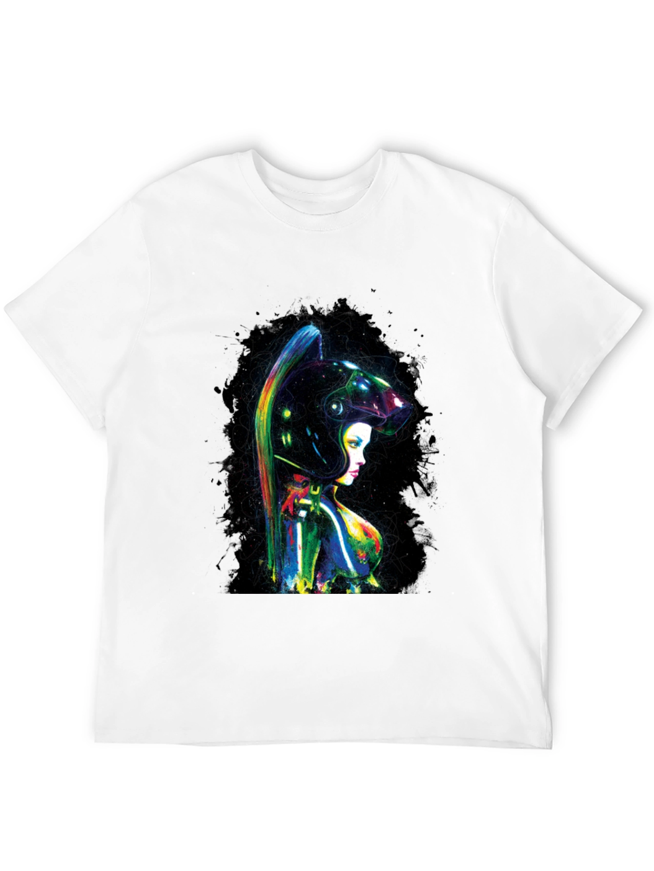 Black Cyberpunk Girl T-Shirt view 12