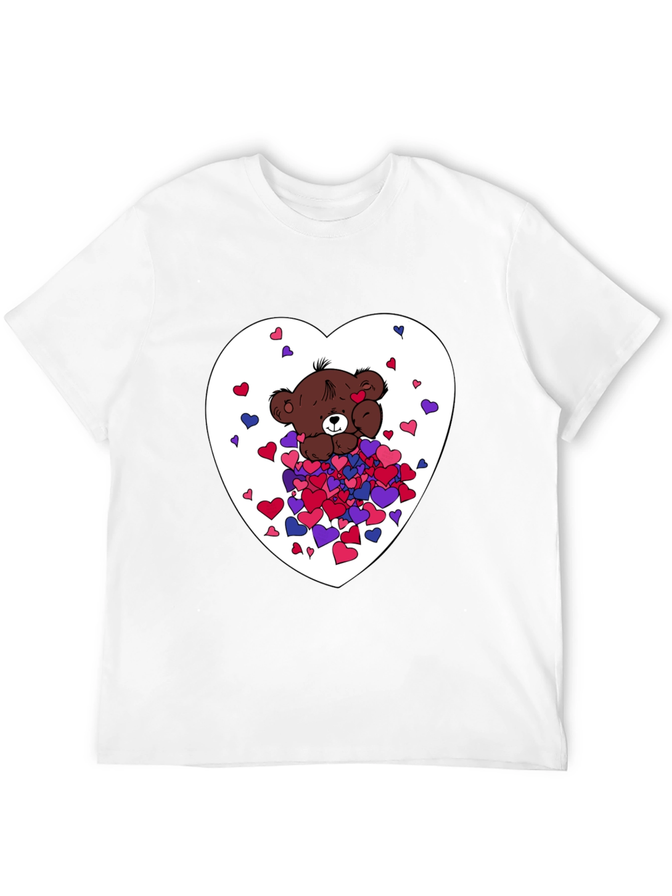 Black Bear Hug Heart Graphic Tee - Black view 12