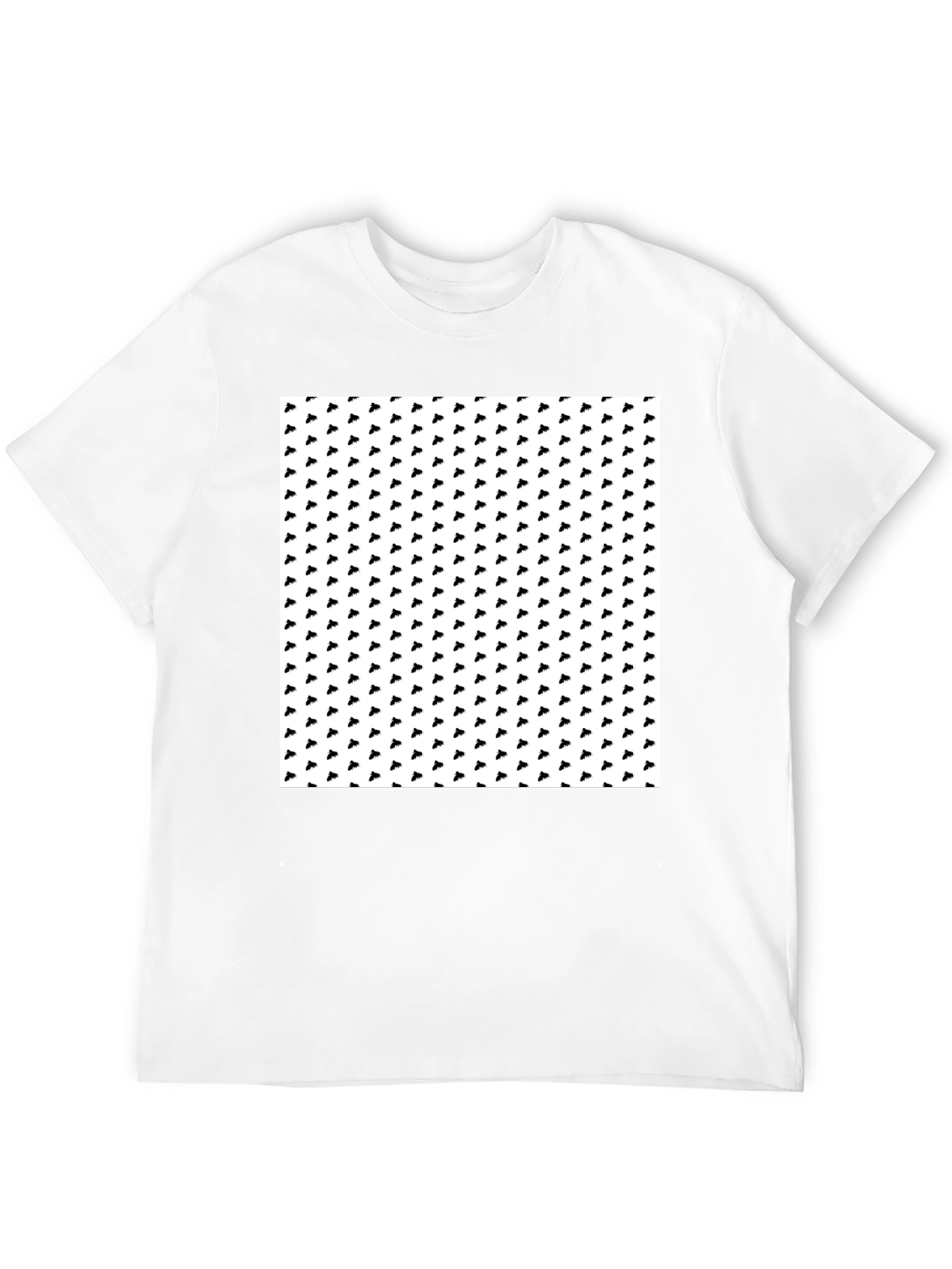Black Modern Patterned Tee - Stylish Black Cotton T-Shirt view 12
