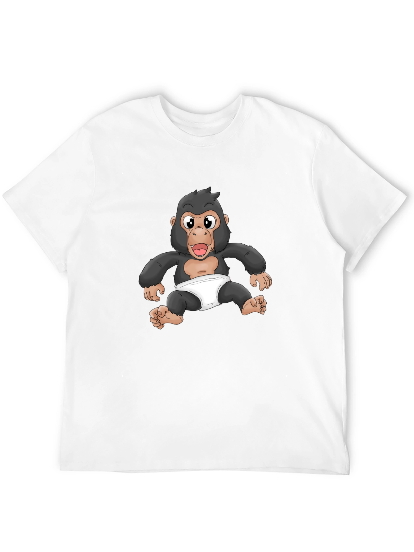Black Baby Gorilla Graphic Tee - Black Cotton T-Shirt view 12
