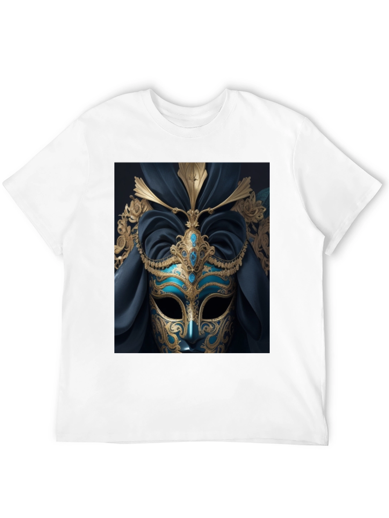 Black Mystic Masquerade T-Shirt - Unique Artistic Design view 12