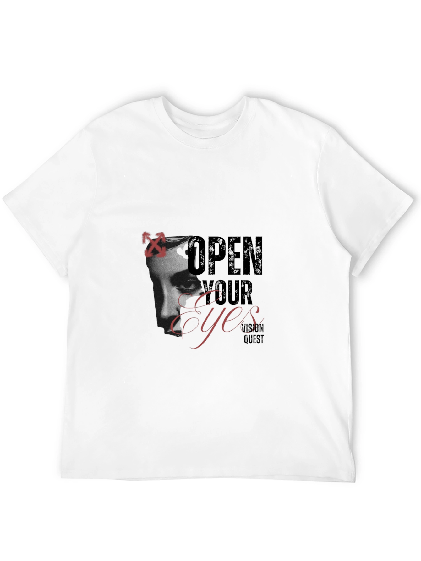 Black Open Your Eyes Graphic Print Black T-Shirt view 12