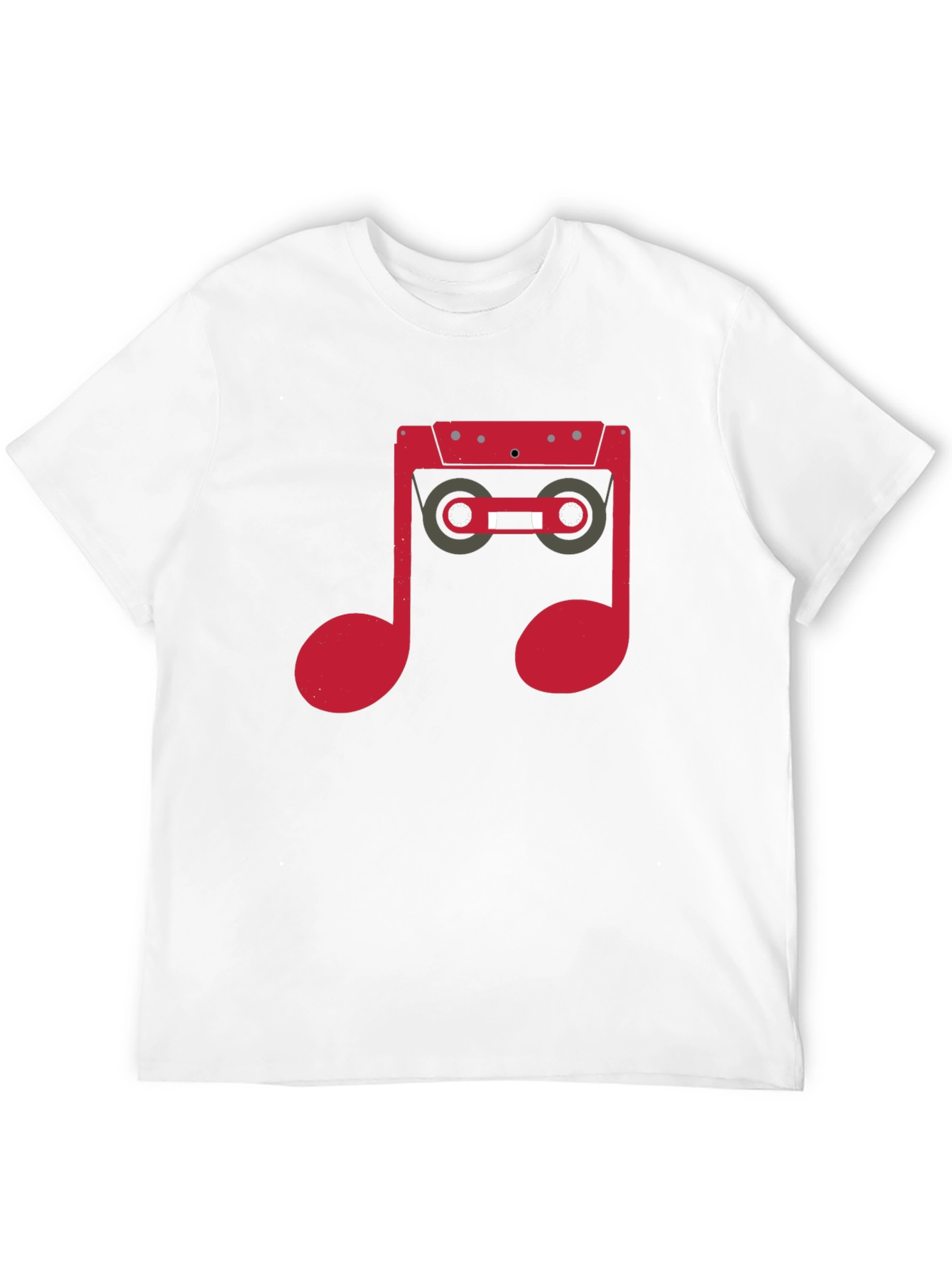 Black Retro Music Note Cassette Graphic T-Shirt view 12