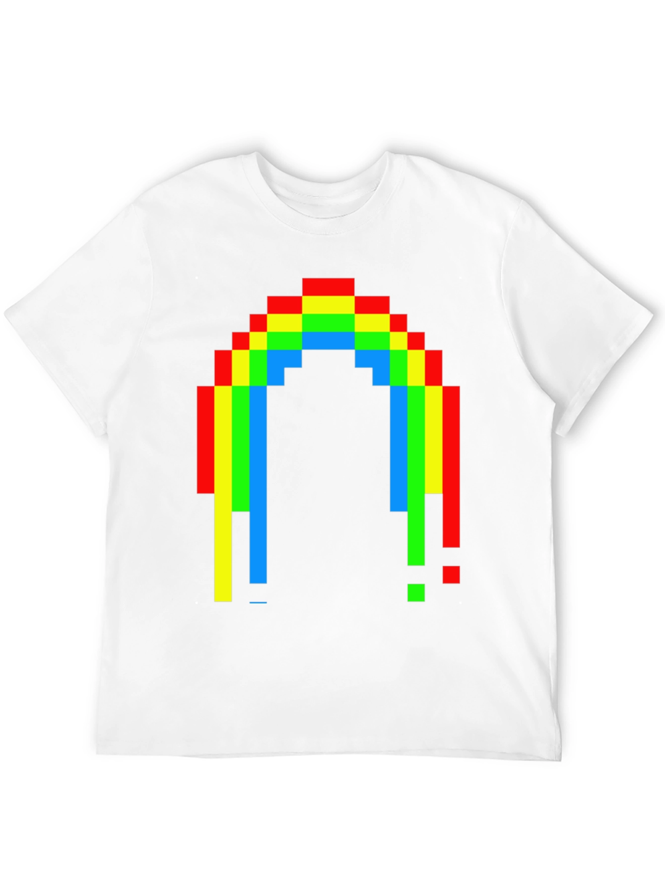 Black Pixel Rainbow Graphic Tee - Black Cotton Blend view 12