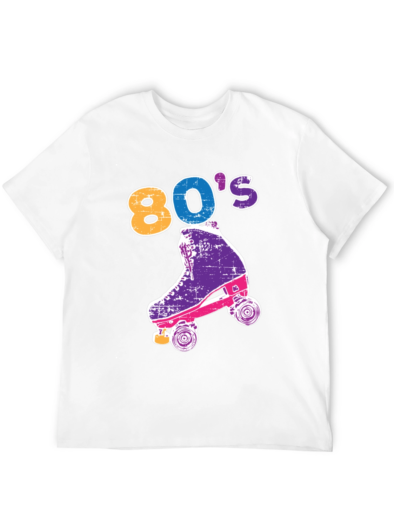 Black Retro 80's Roller Skate T-Shirt - Vintage Style Tee view 12