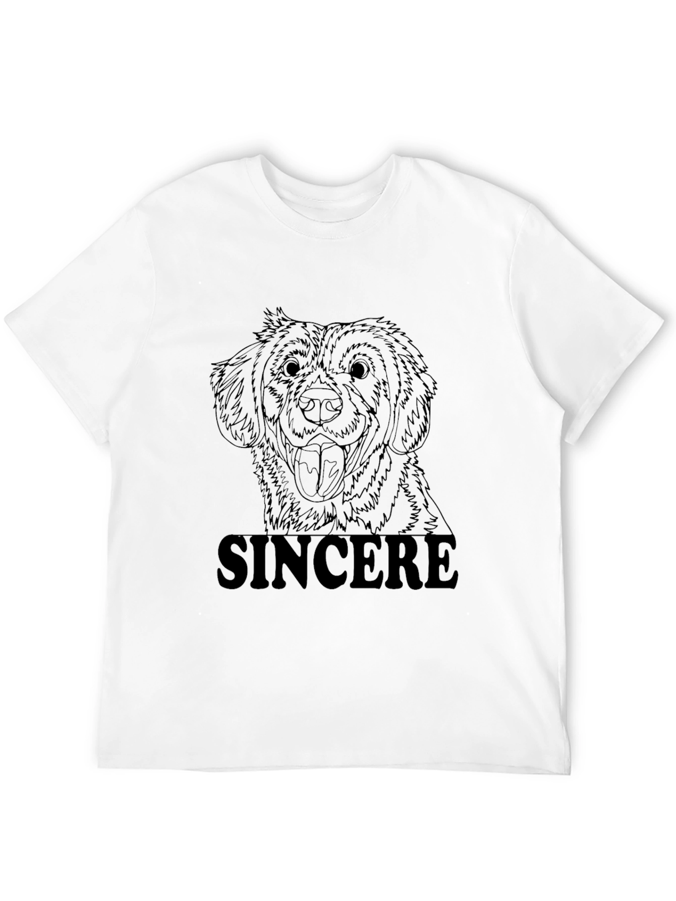 Black Sincere Dog Graphic Tee - Unisex Black T-Shirt view 12