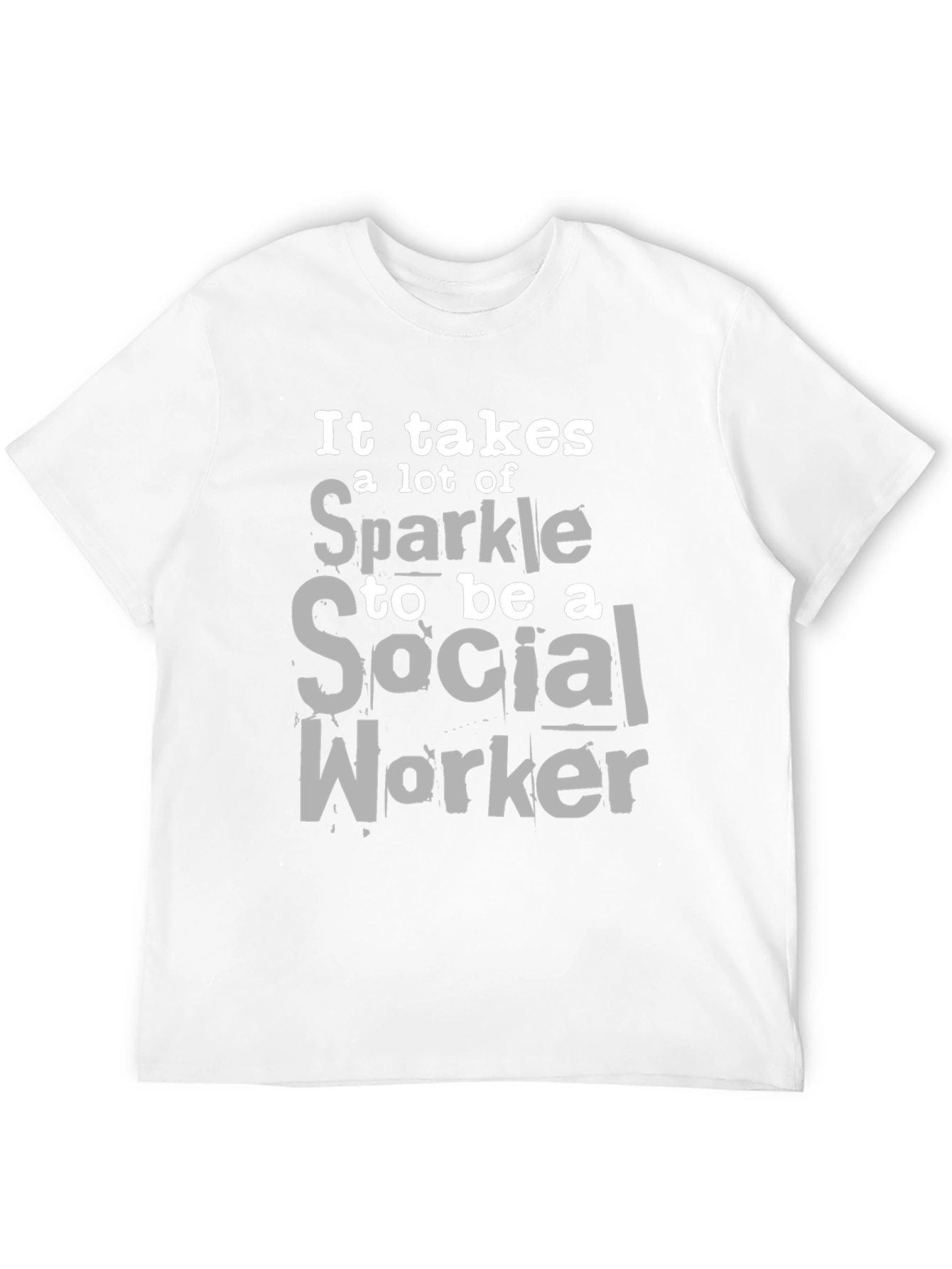 Black Sparkle Social Worker Tee - Soft Cotton Blend view 12