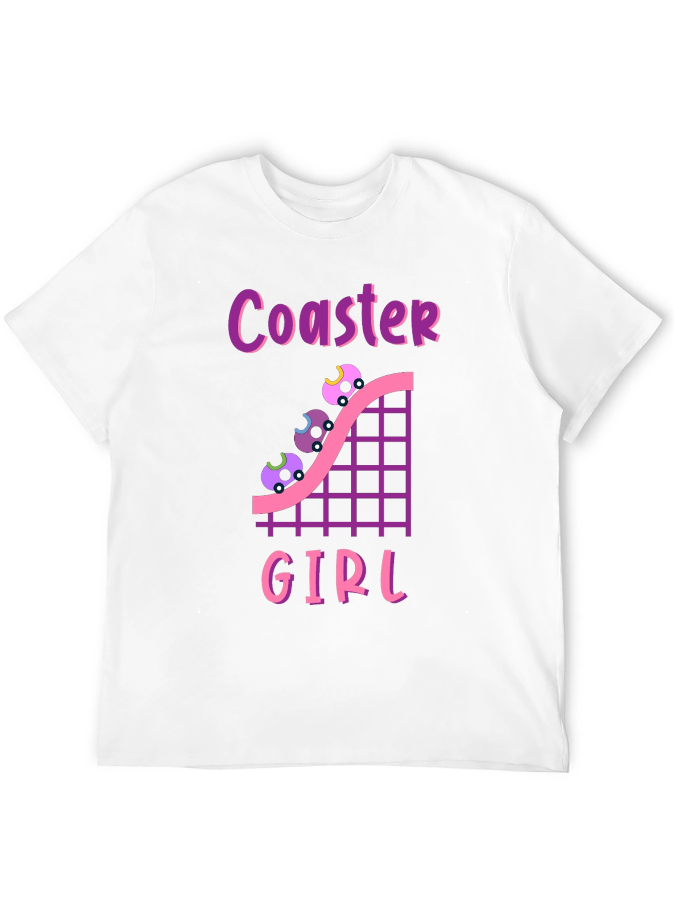 Black Coaster Girl Graphic Tee - Fun Rollercoaster Shirt view 12