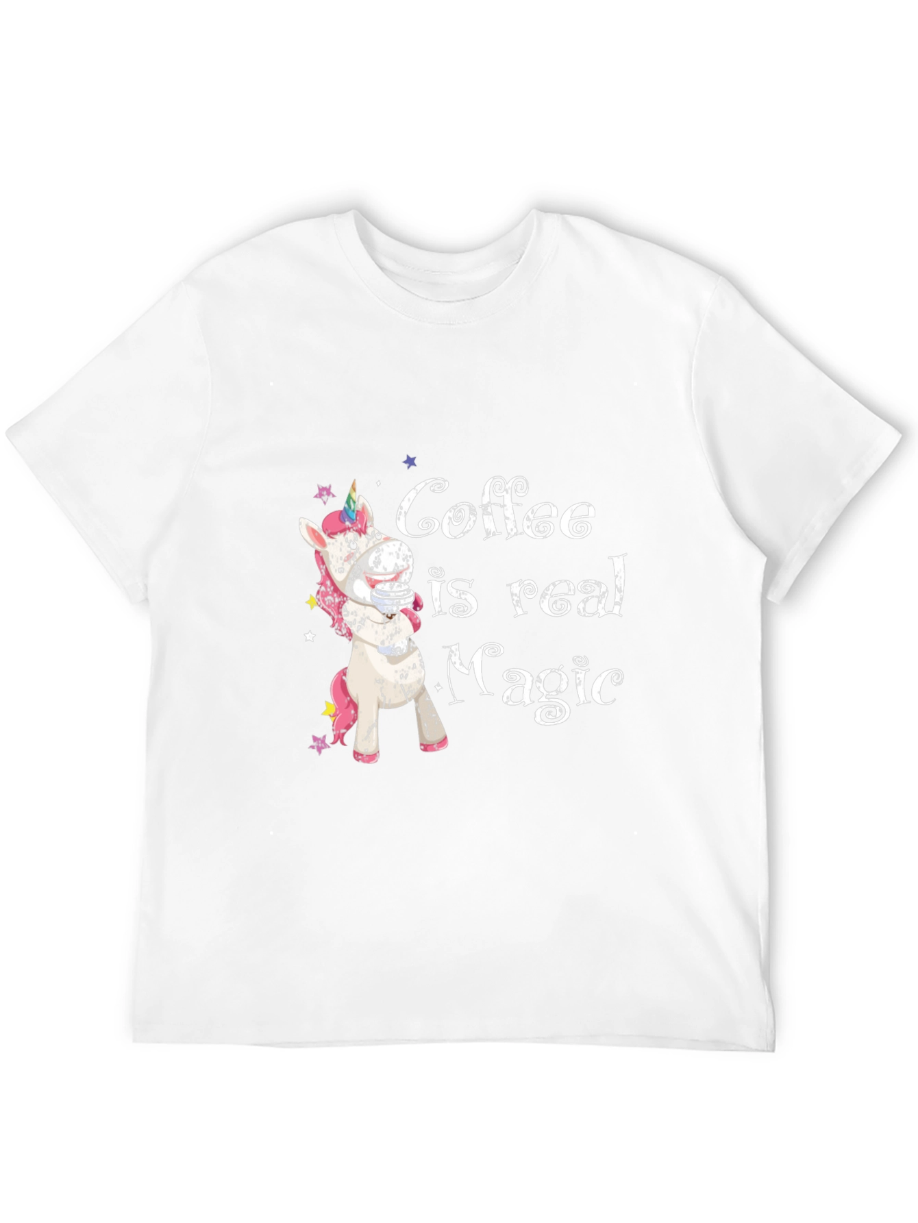 Black Coffee is Real Magic T-Shirt - Unicorn Design view 12