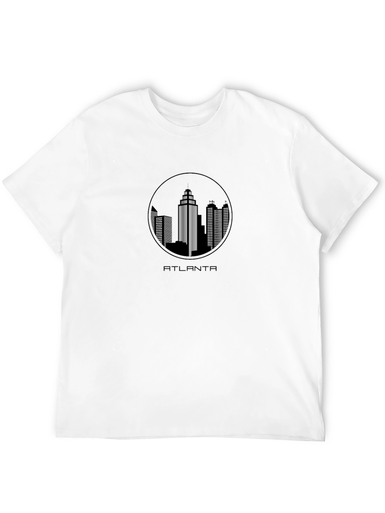 Black Atlanta Skyline Black T-Shirt - Cityscape Tee view 12
