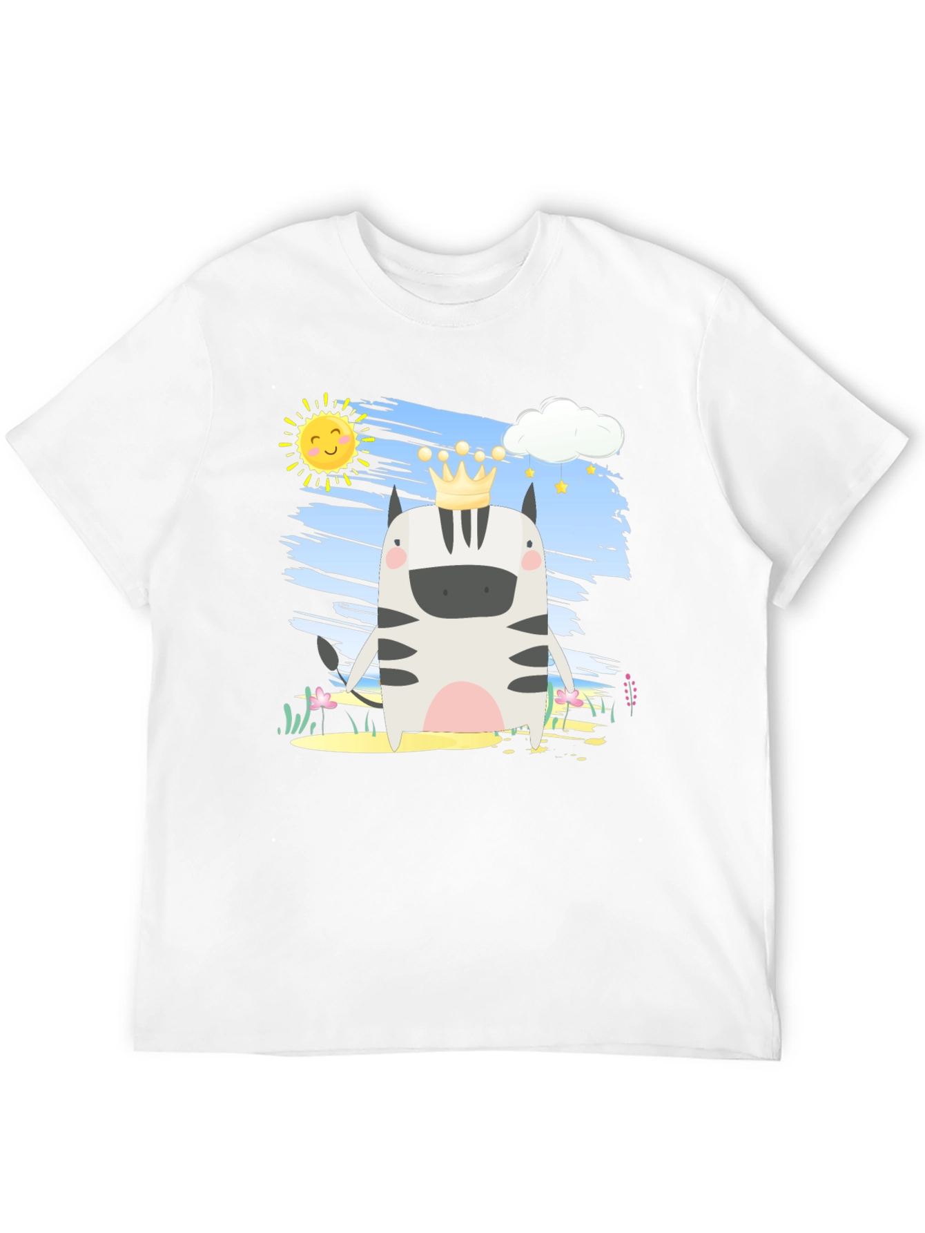 Black Zebra King T-Shirt - Cartoon Animal Tee view 12
