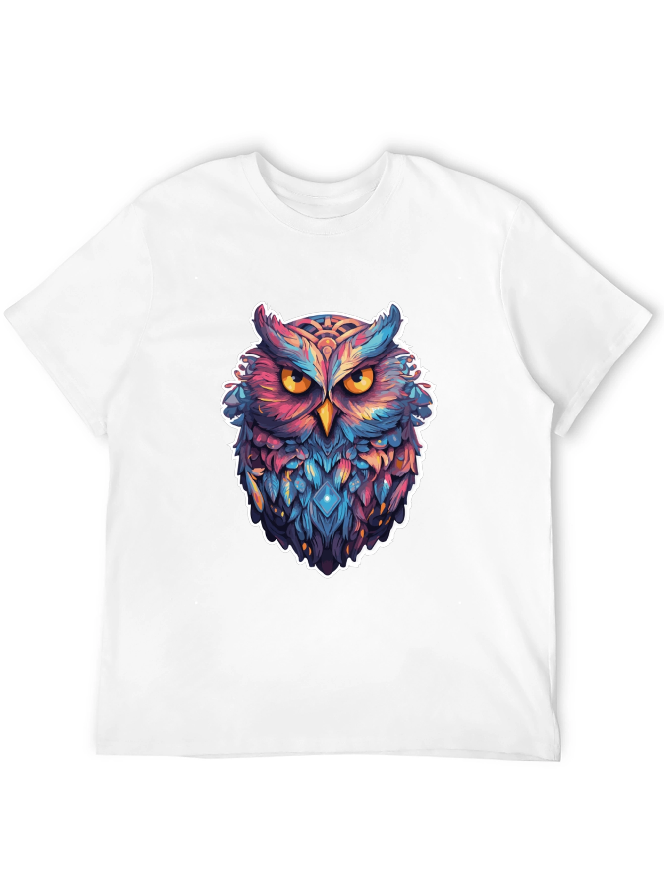 Black Mystic Owl Graphic Tee - Black Cotton Blend view 12