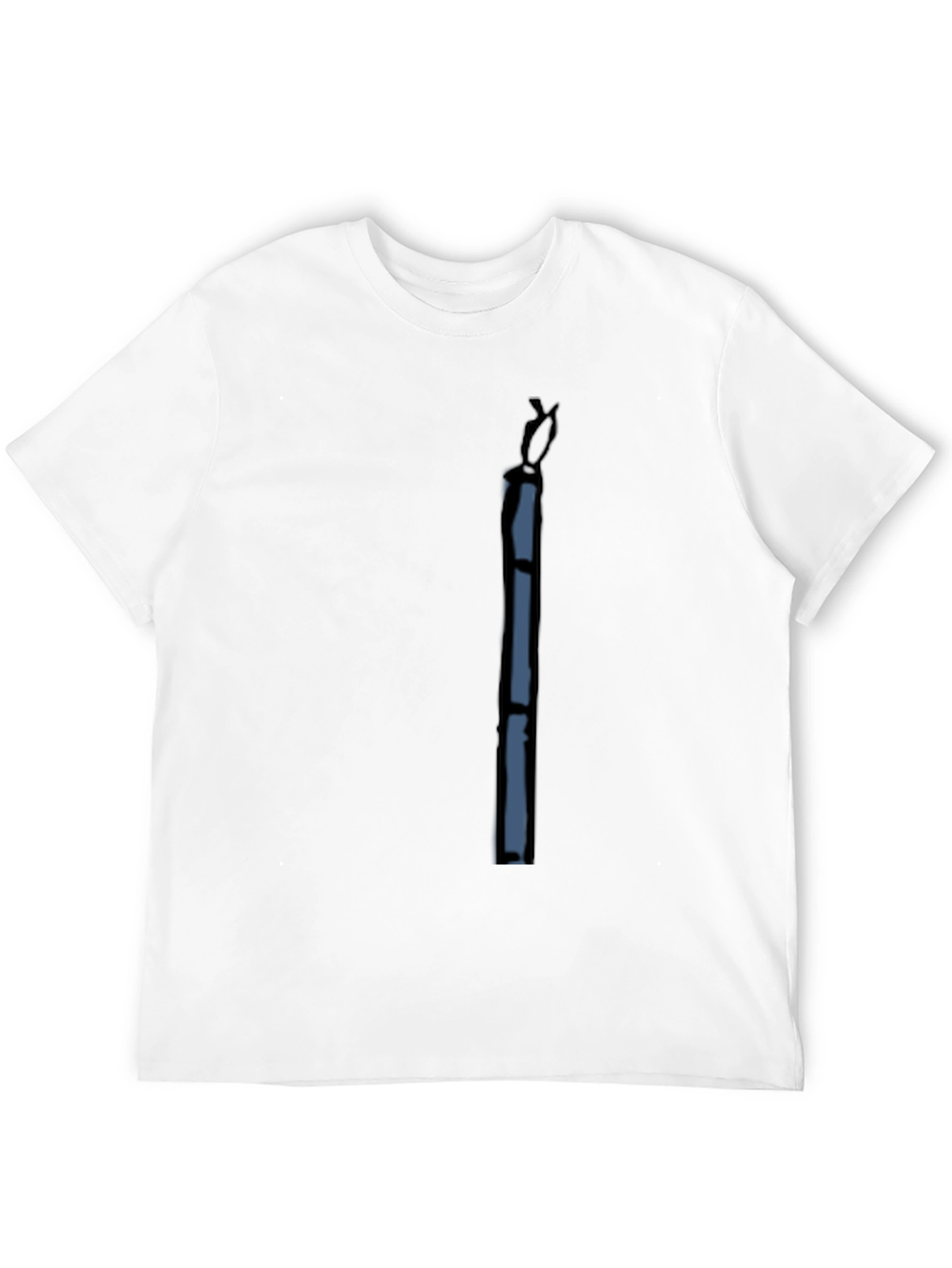 Black T-Shirt with Abstract Blue Design - 12