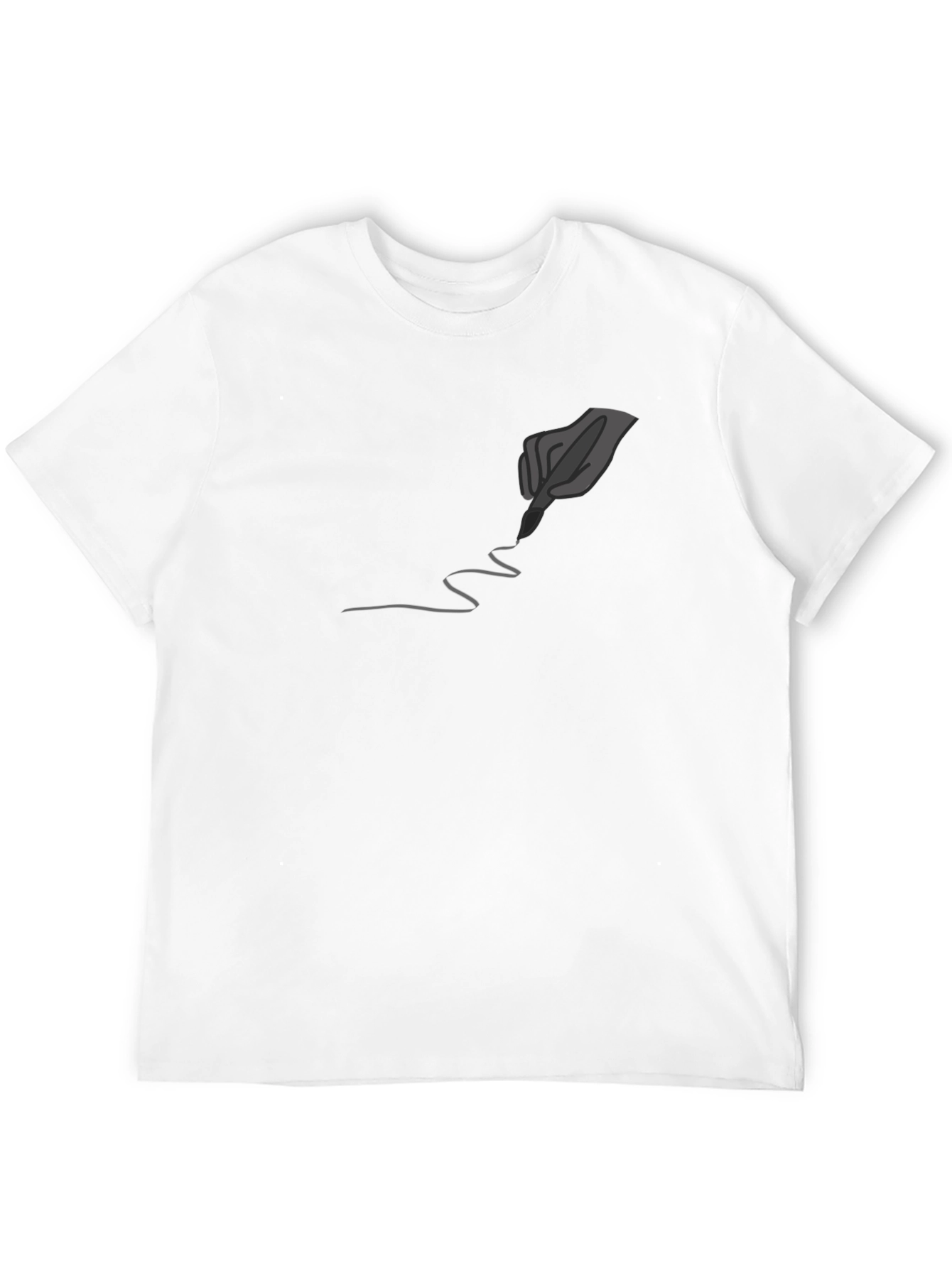 Black Men's Black Graphic Tee - Quill Pen Design view 12