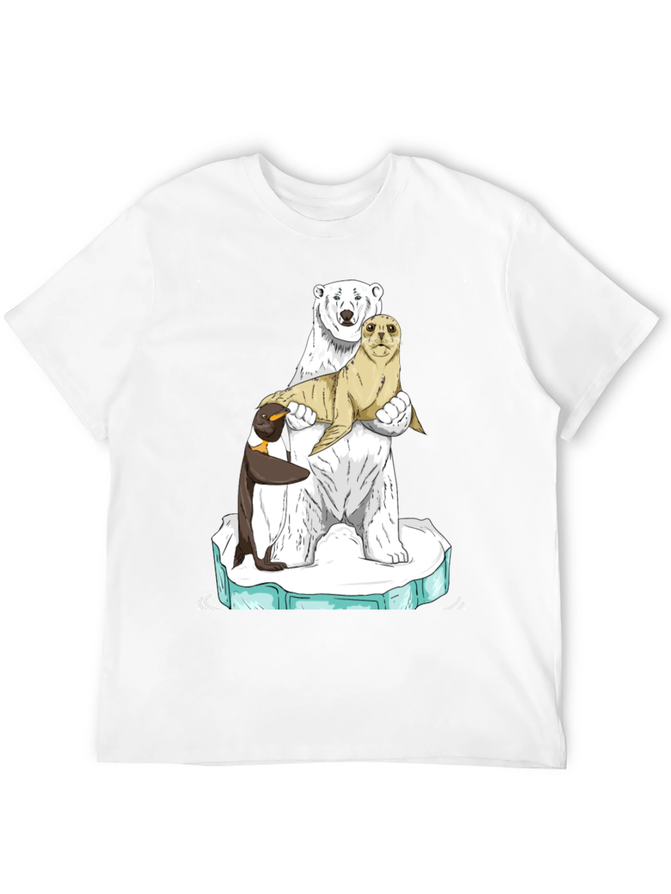 Black Polar Bear Seal Penguin T-Shirt view 12