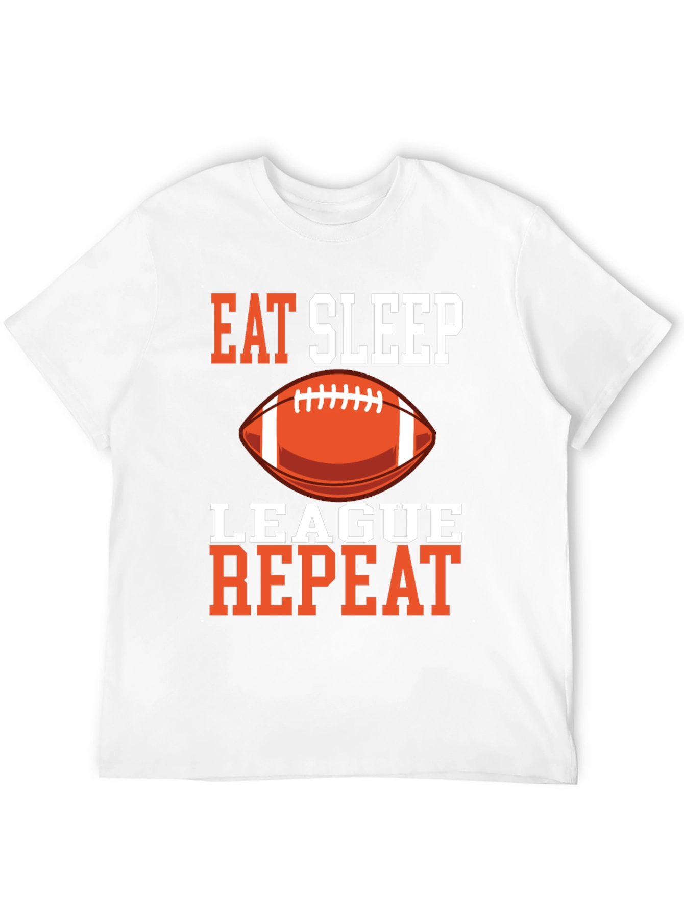 Black Eat Sleep League Repeat T-Shirt Football Black Graphic Tee view 12
