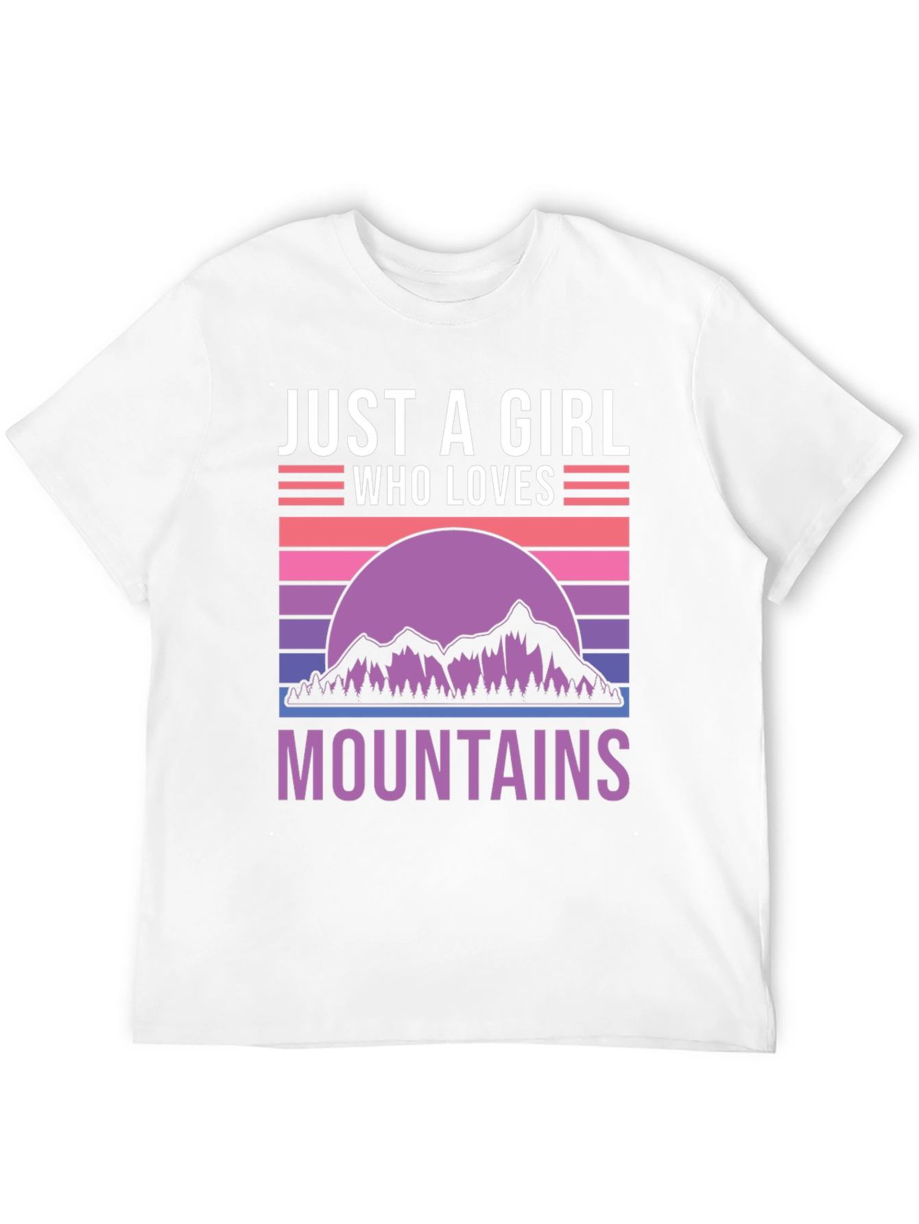 Black Just a Girl Who Loves Mountains T-Shirt view 12