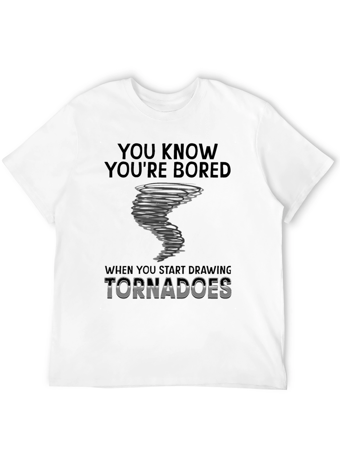 Bored Tornado Drawing Graphic T-Shirt - 12