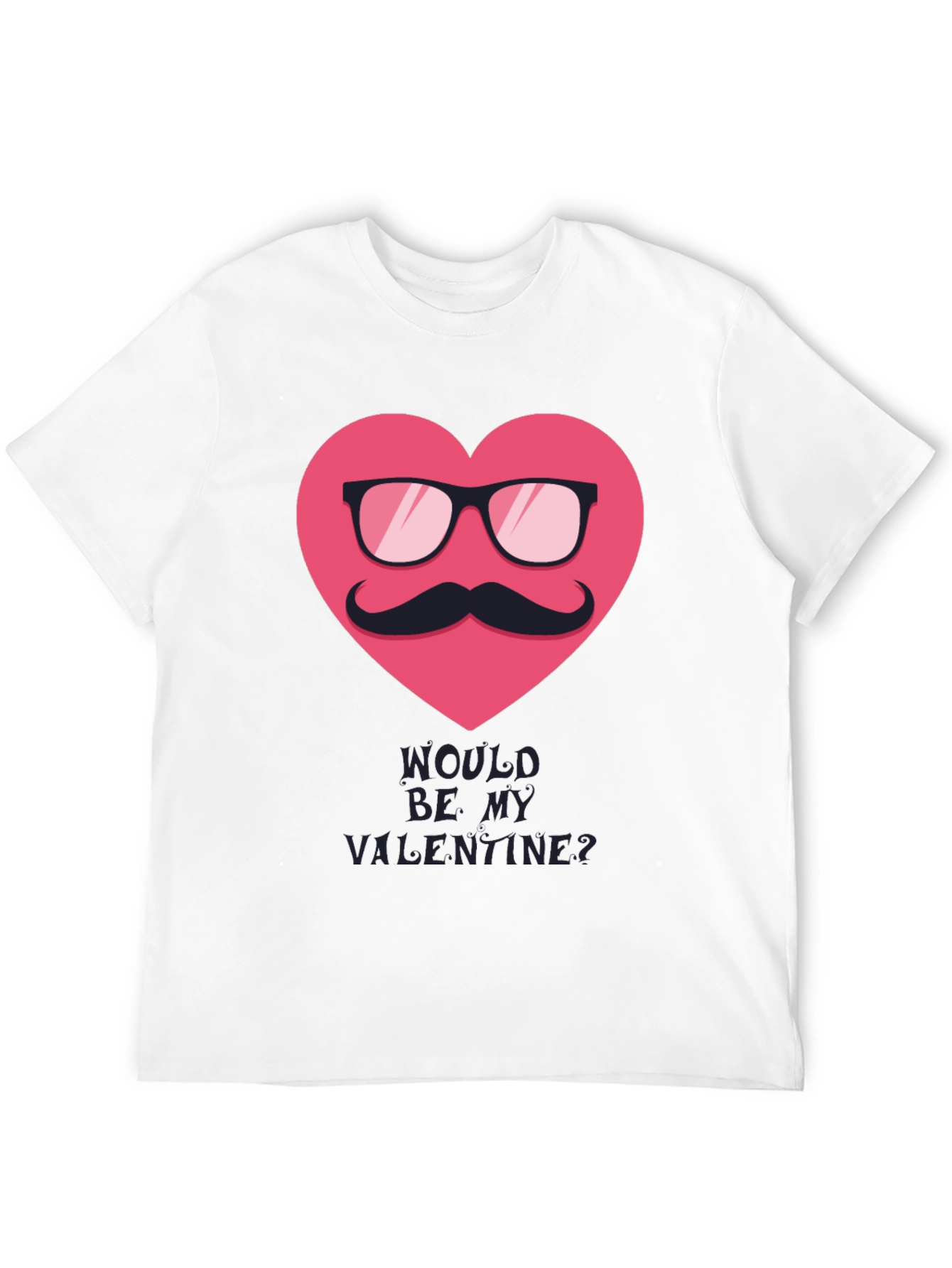 Black Valentine's Day Mustache Heart Graphic Tee view 12