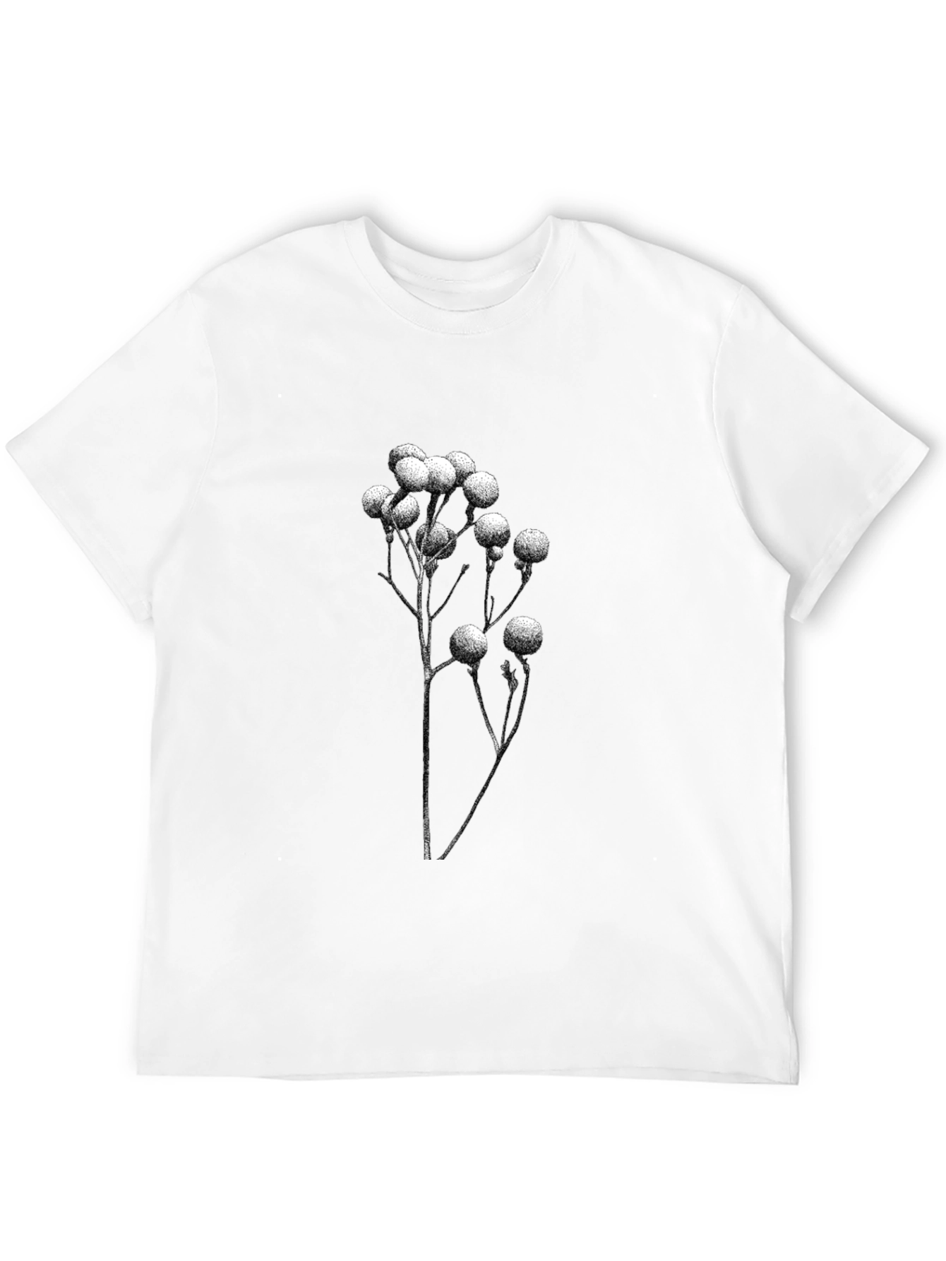 Black Botanical Print Black T-Shirt view 12
