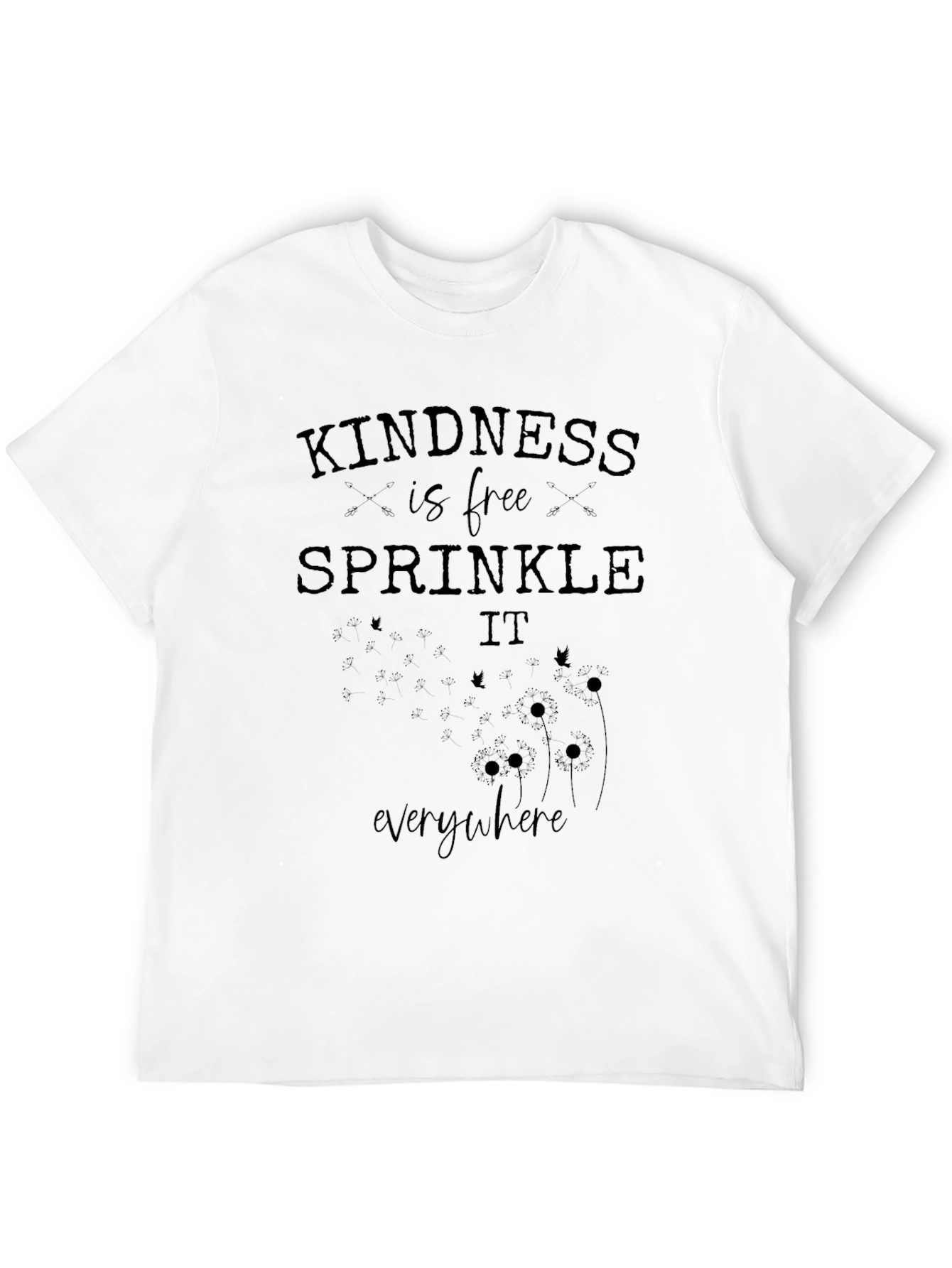 Black Kindness is Free Graphic Tee - Black Cotton Blend view 12