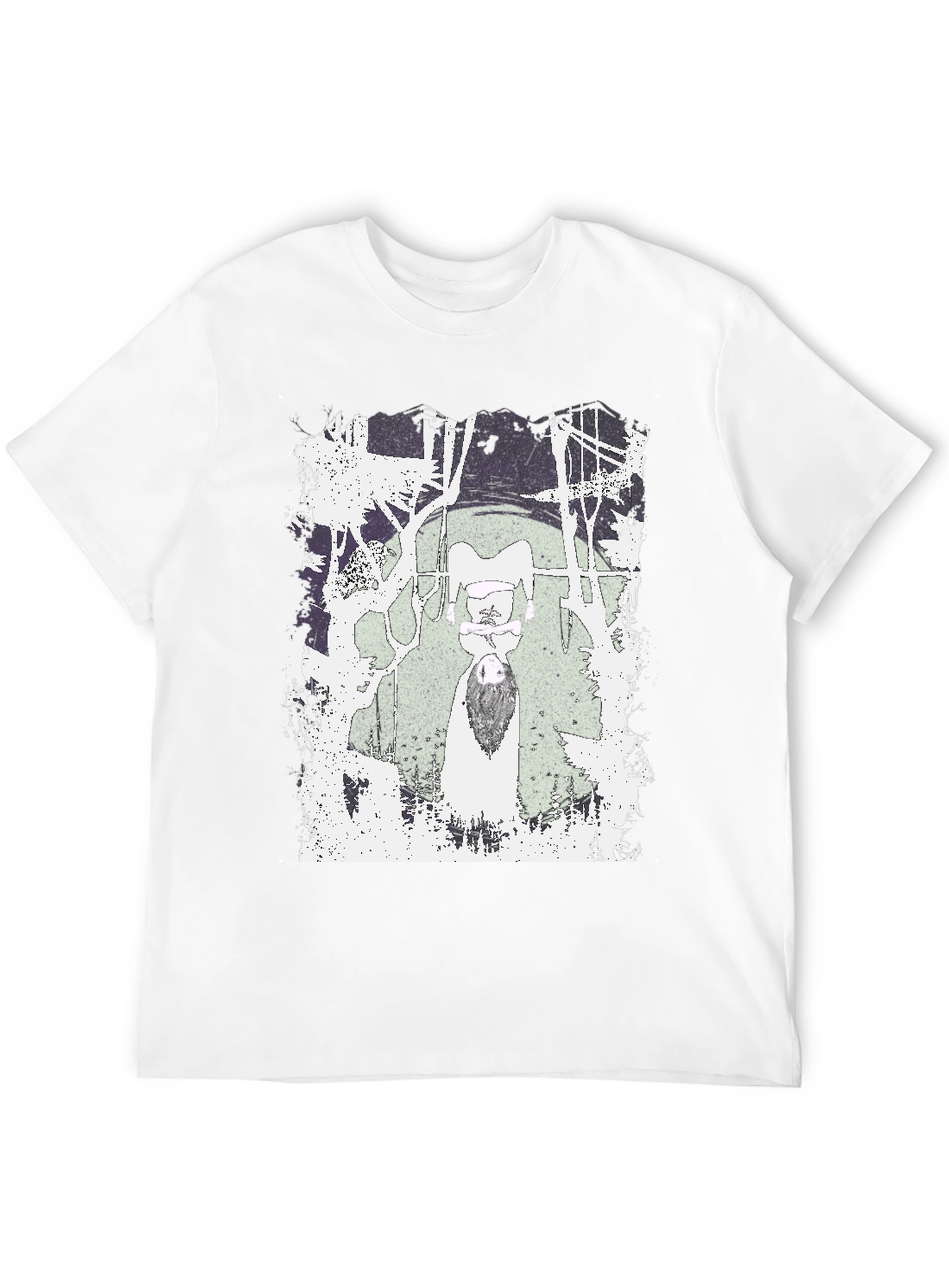 Black Graphic Tee - Unique Design on Black Cotton view 12