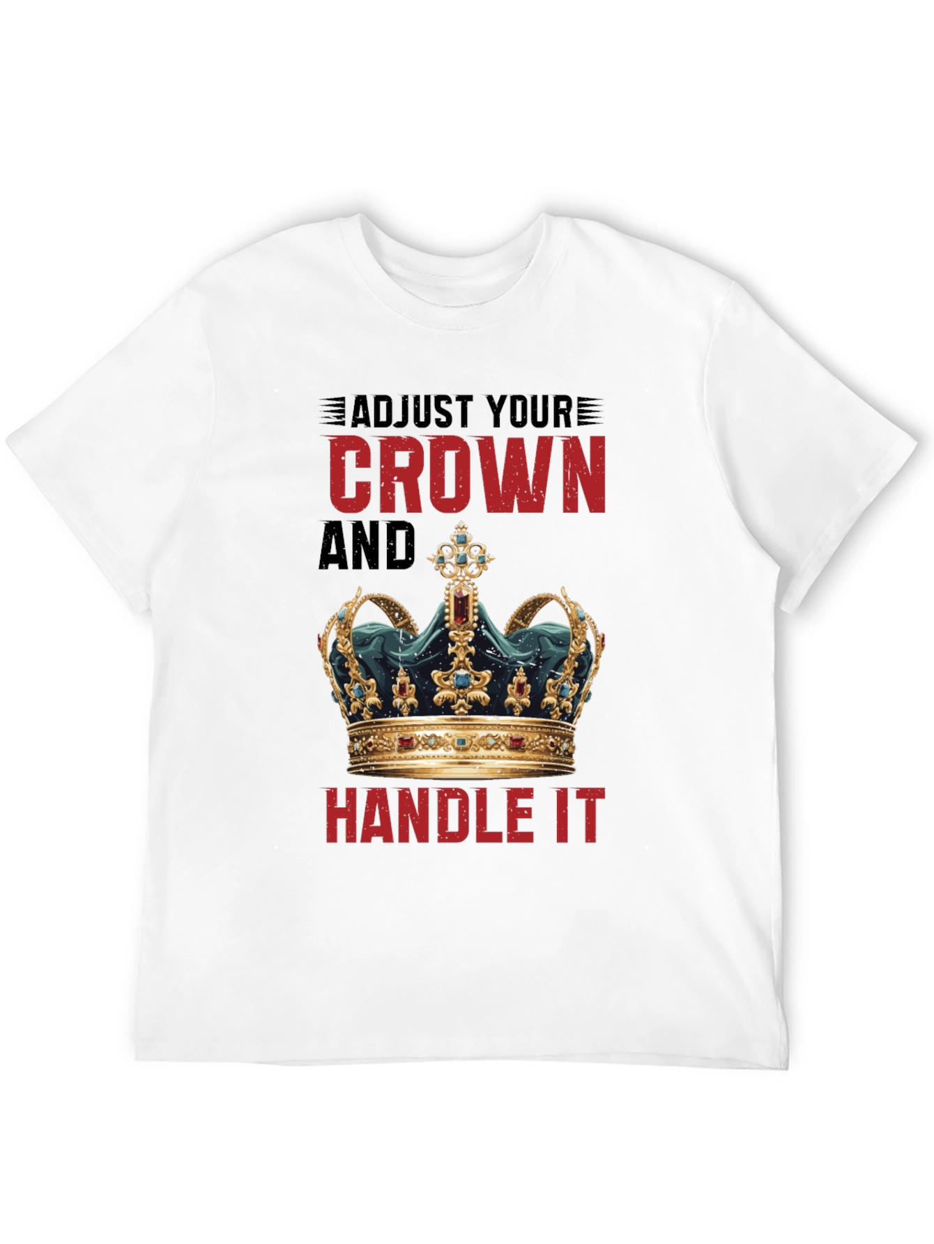 Black Adjust Your Crown Graphic Tee - Men's Black T-Shirt view 12