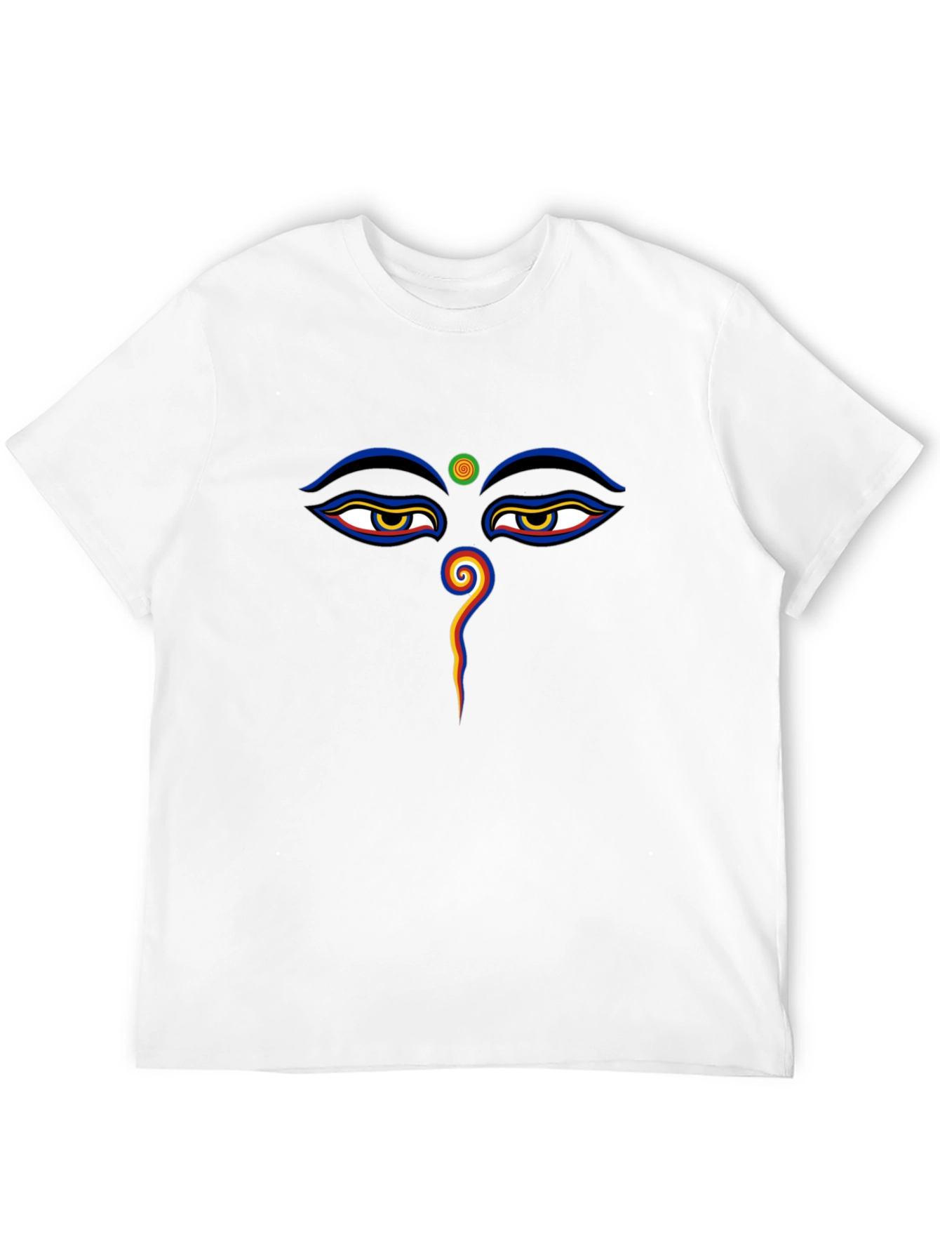 Black Eye of Buddha Graphic Tee - Spiritual Design Black T-Shirt view 12