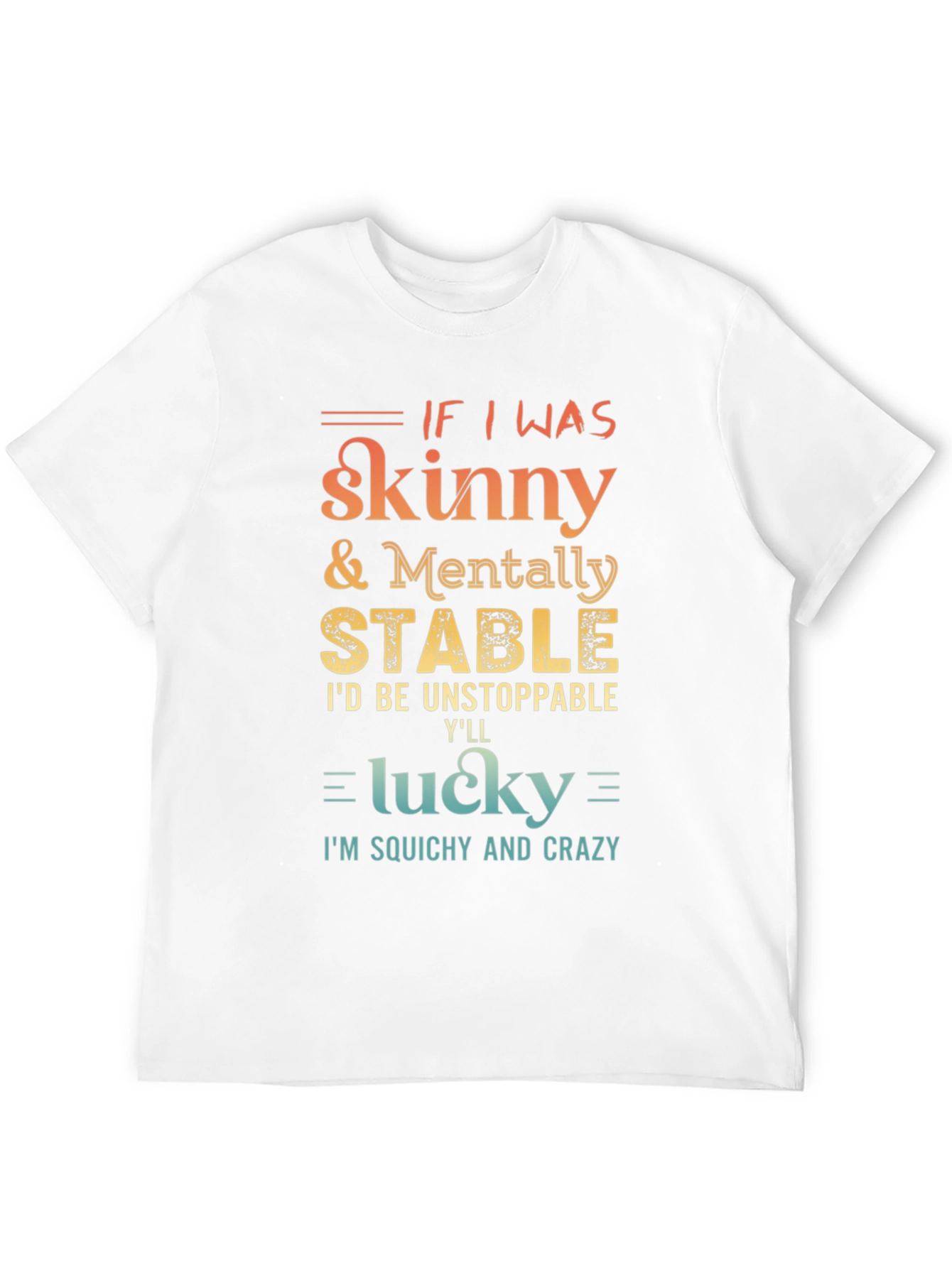 Black Funny 'Skinny & Mentally Stable' Graphic Tee view 12