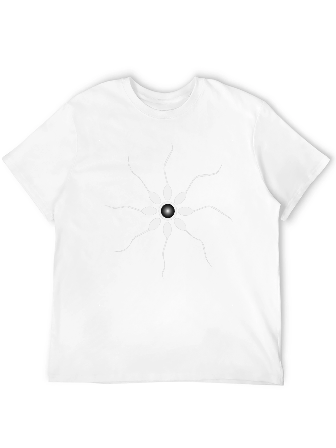 Black Black T-Shirt with Sperm Flower Design view 12