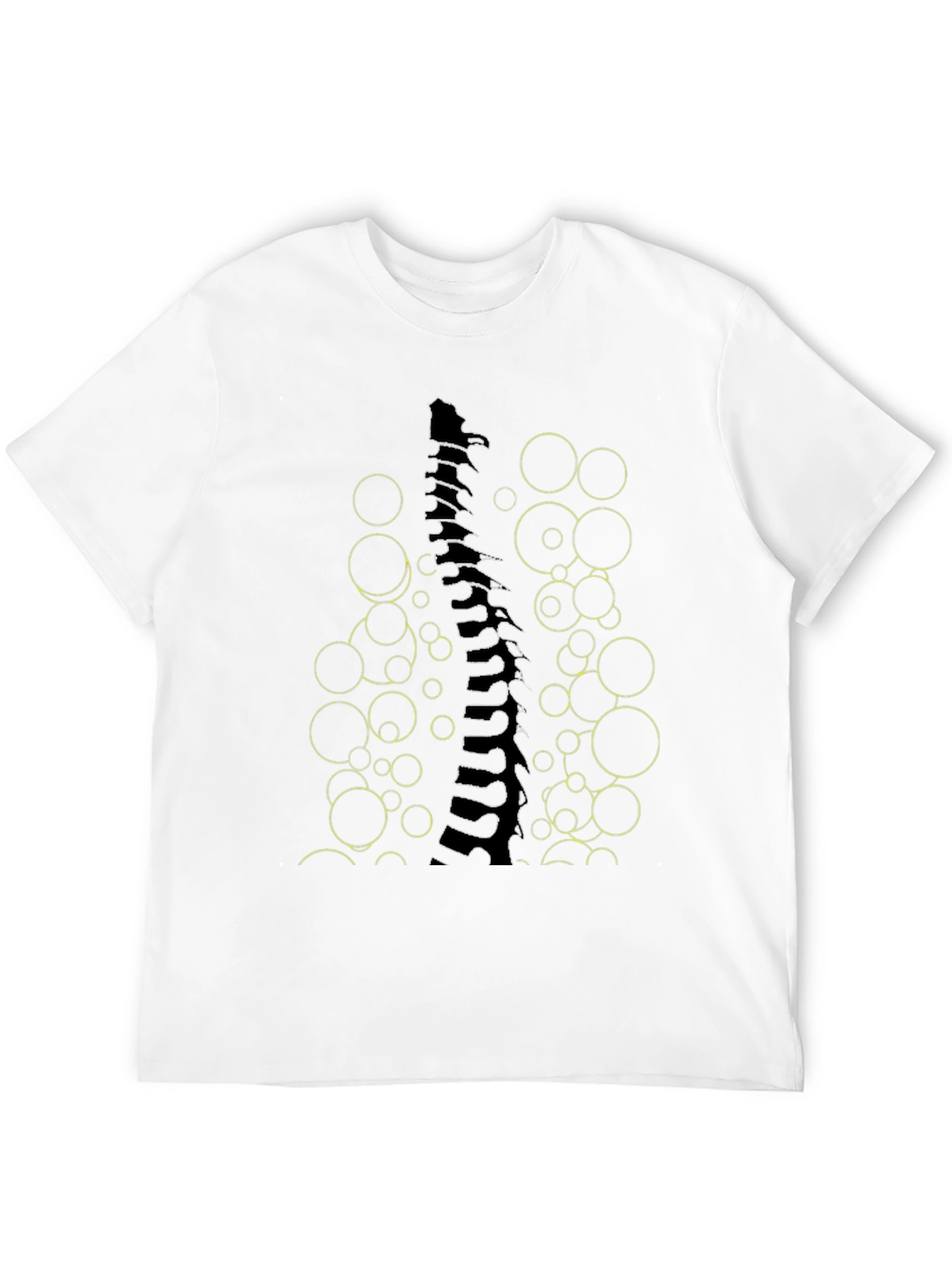 Black Abstract Spine Graphic Tee - Modern Art T-Shirt view 12