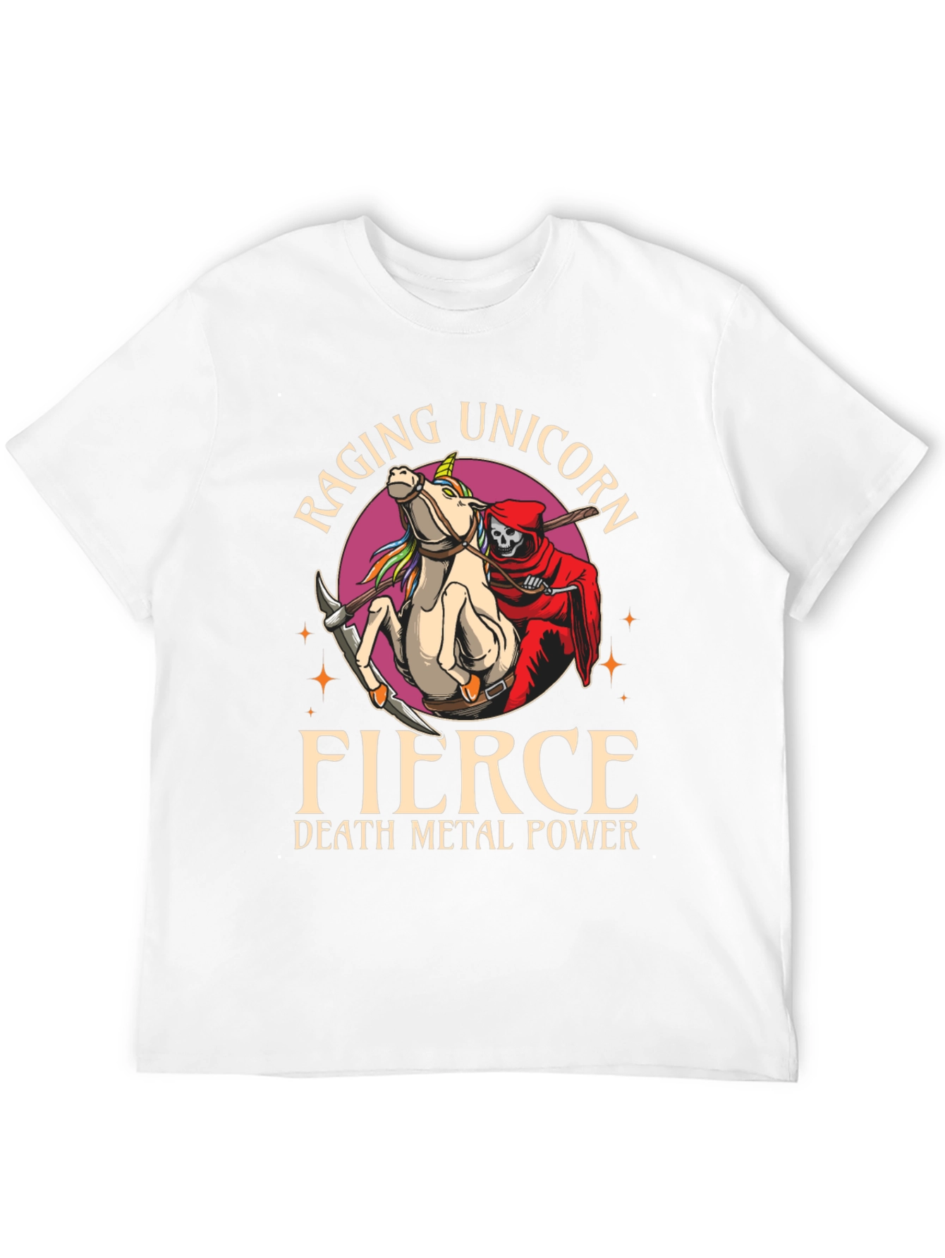 Black Raging Unicorn Fierce Death Metal Power T-Shirt view 12
