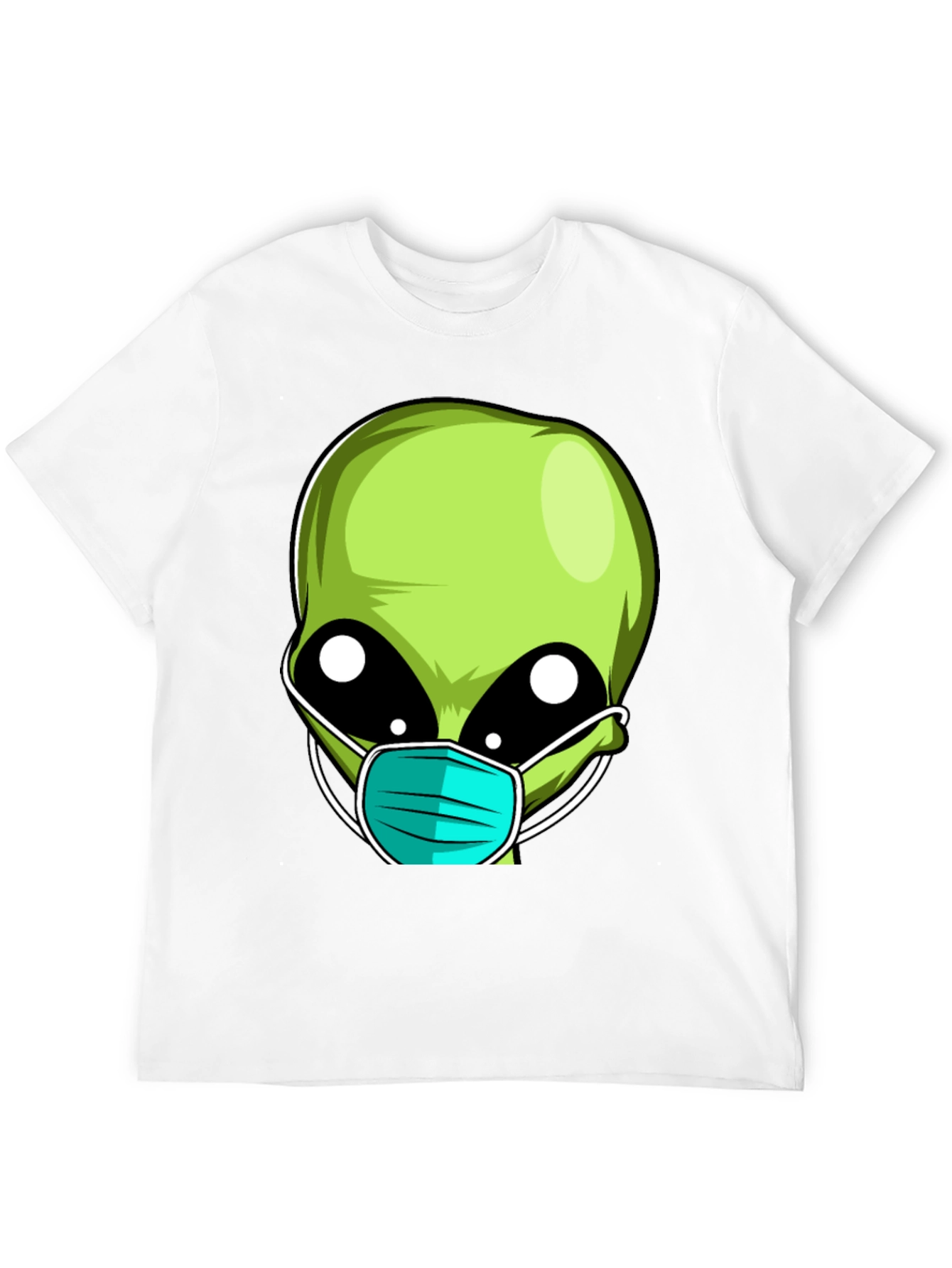Black Alien Face Mask Novelty T-Shirt view 12