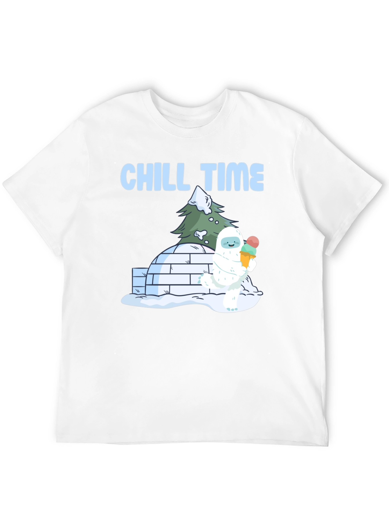 Black Chill Time Yeti Ice Cream T-Shirt view 12