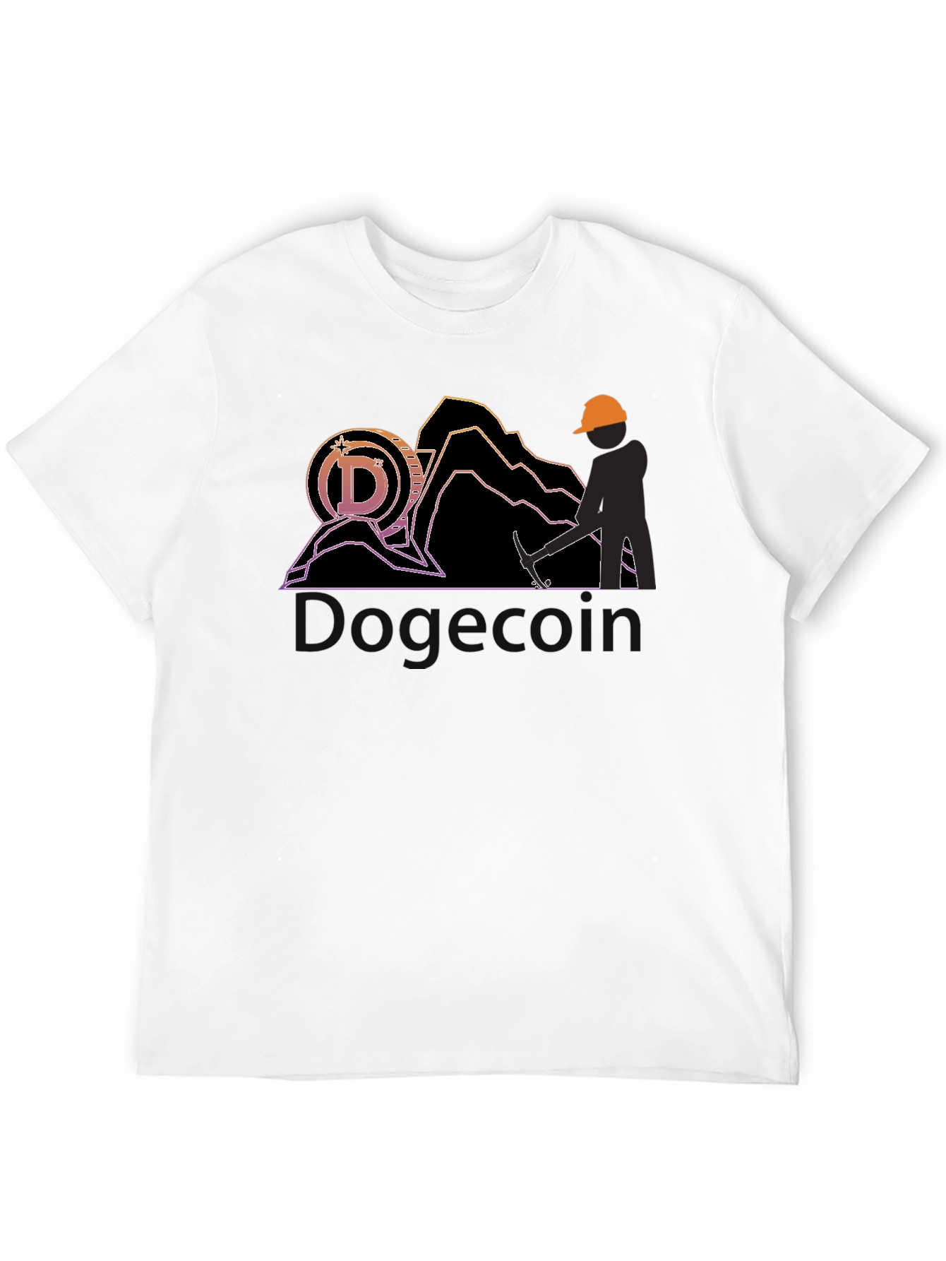 Black Dogecoin Miner Black T-Shirt view 12