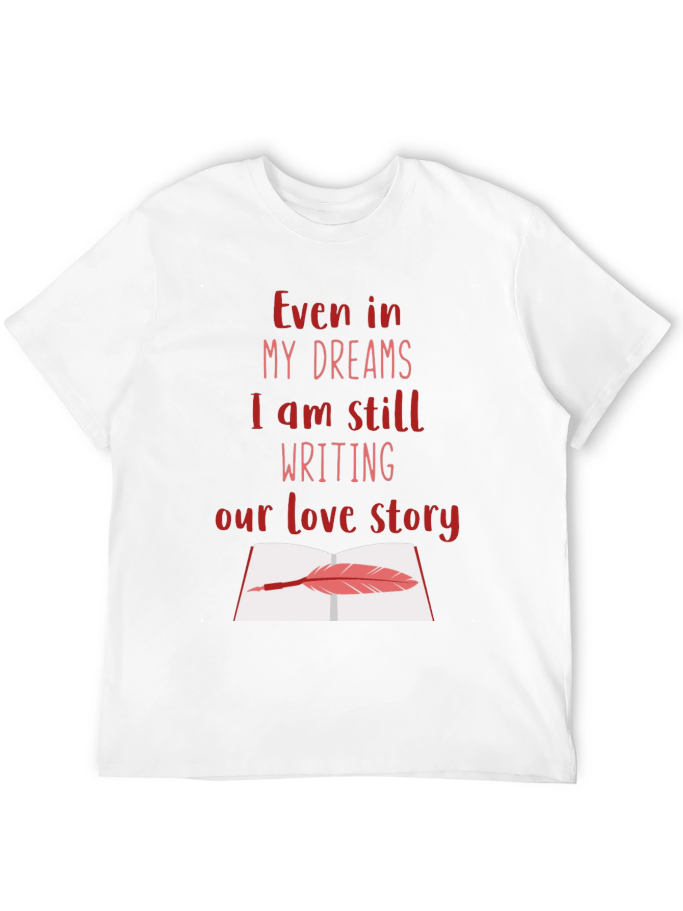 Black Romantic Writer T-Shirt - Love Story Design view 12