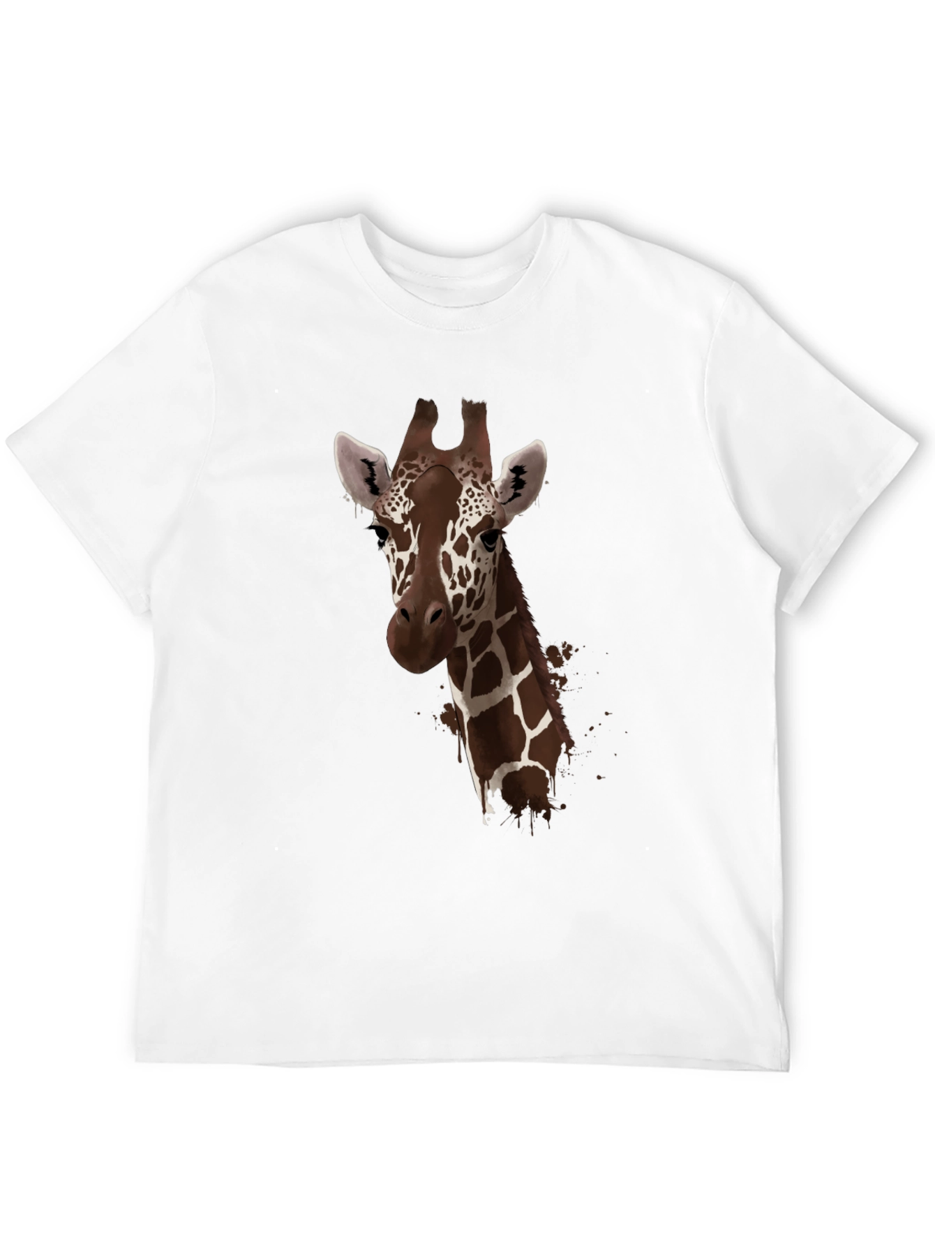Black Giraffe Print Black T-Shirt - Stylish Animal Design view 12