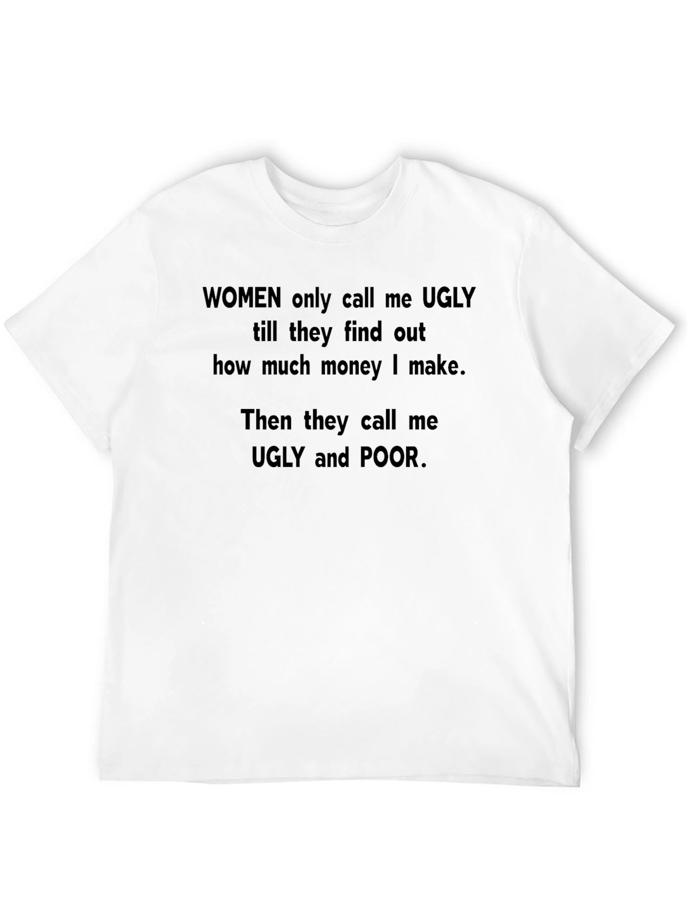 Black Funny Men's T-Shirt - Ugly & Poor view 12