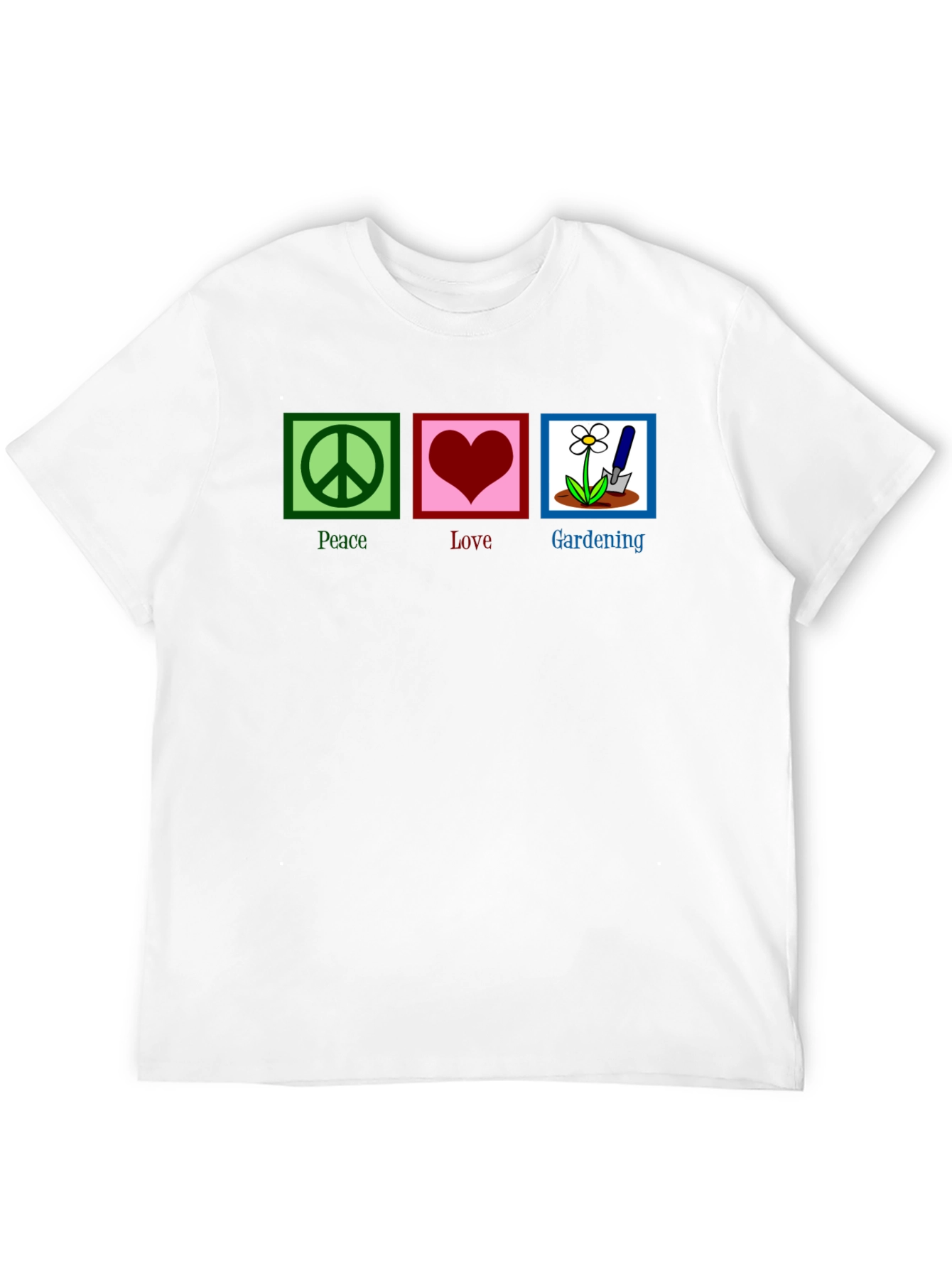Black Peace, Love, Gardening Graphic T-Shirt view 12