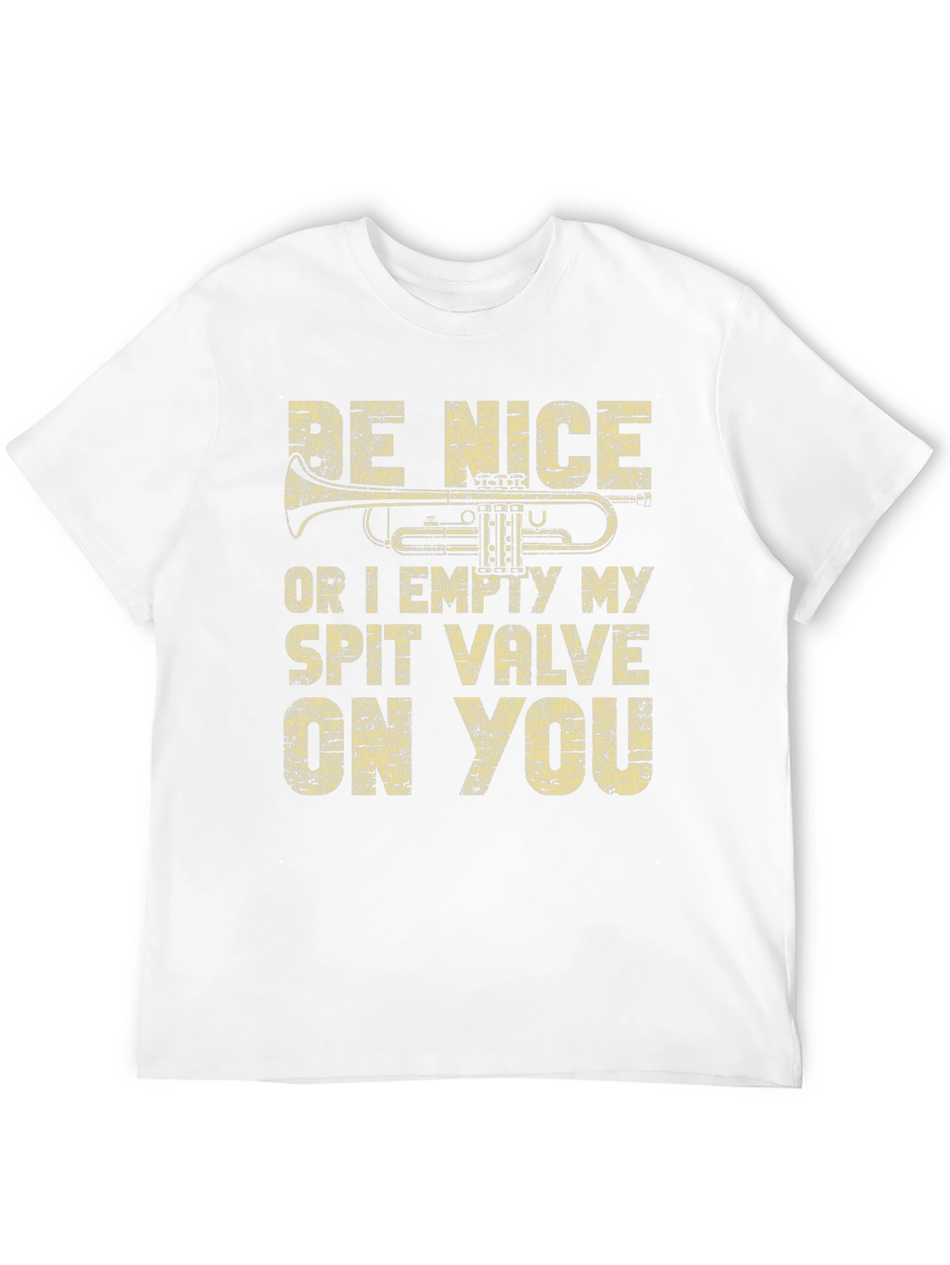 Black Funny Musician T-Shirt - Be Nice or Spit Valve! view 12