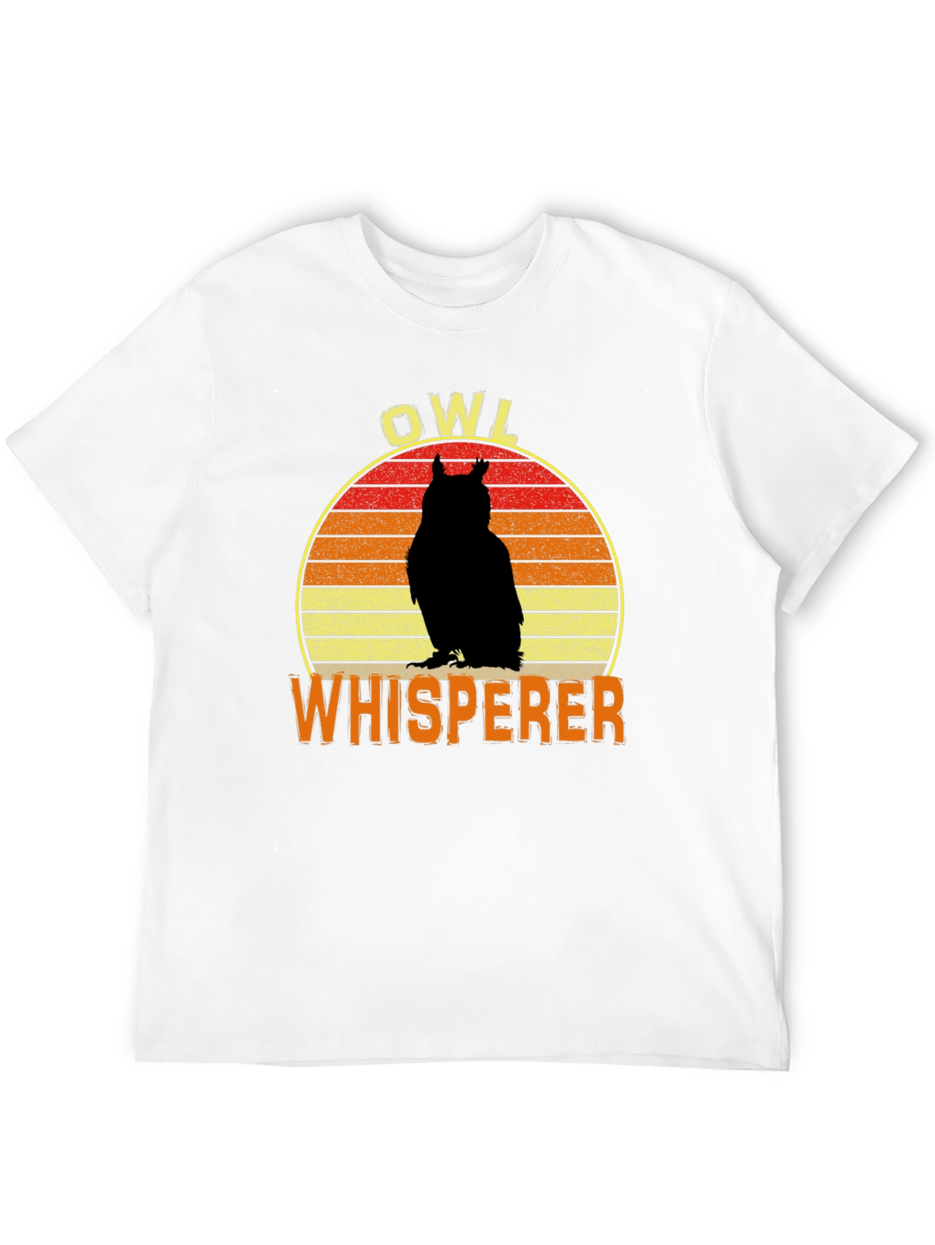 Black Owl Whisperer Retro Graphic T-Shirt view 12