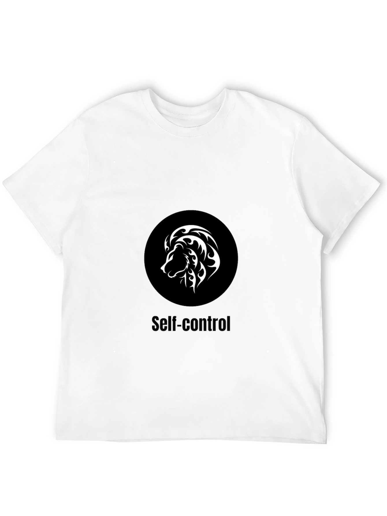 Black Self-Control Lion Graphic T-Shirt - Black view 12