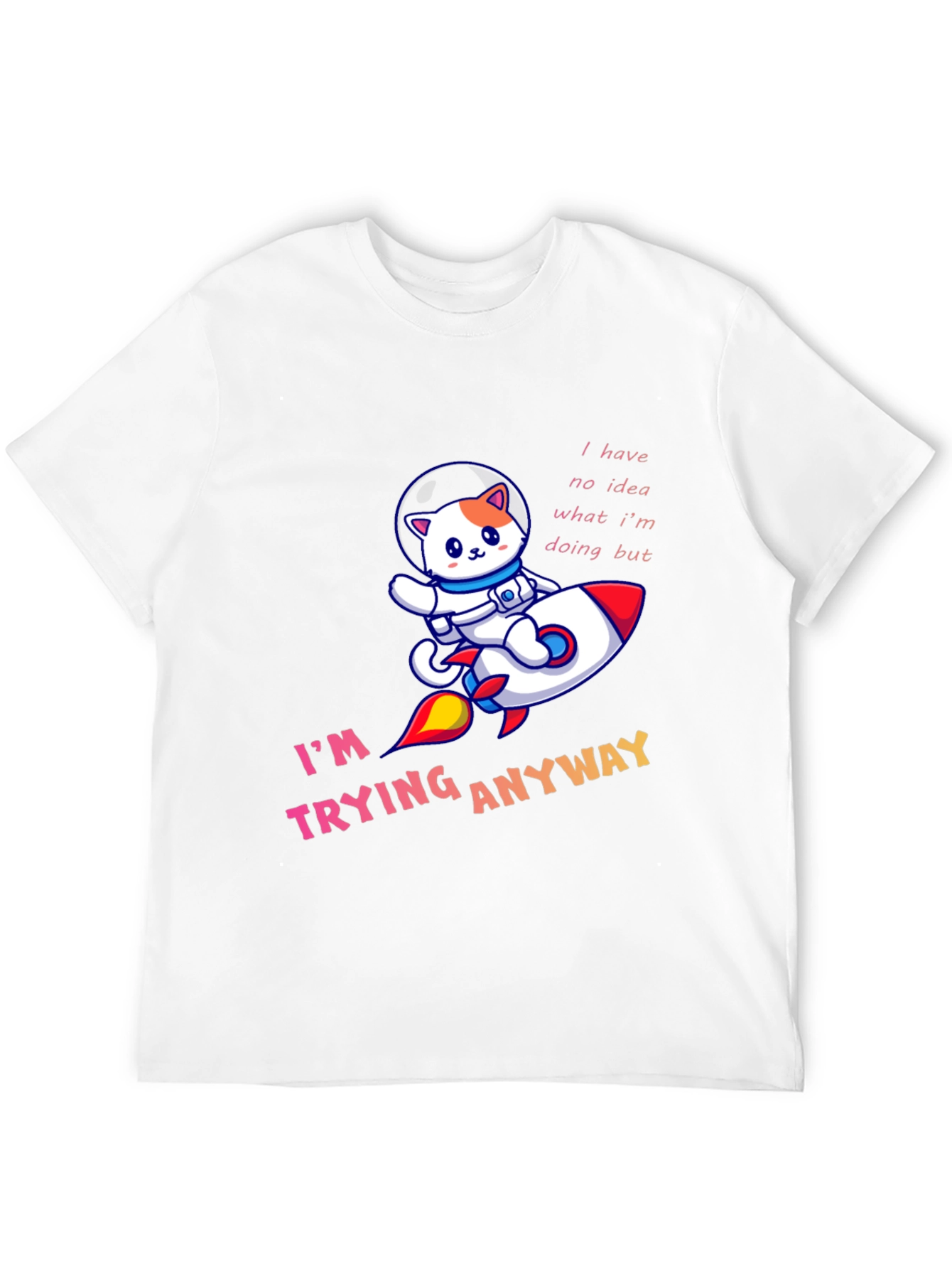 Black Cat Astronaut T-Shirt - "I'm Trying Anyway" view 12