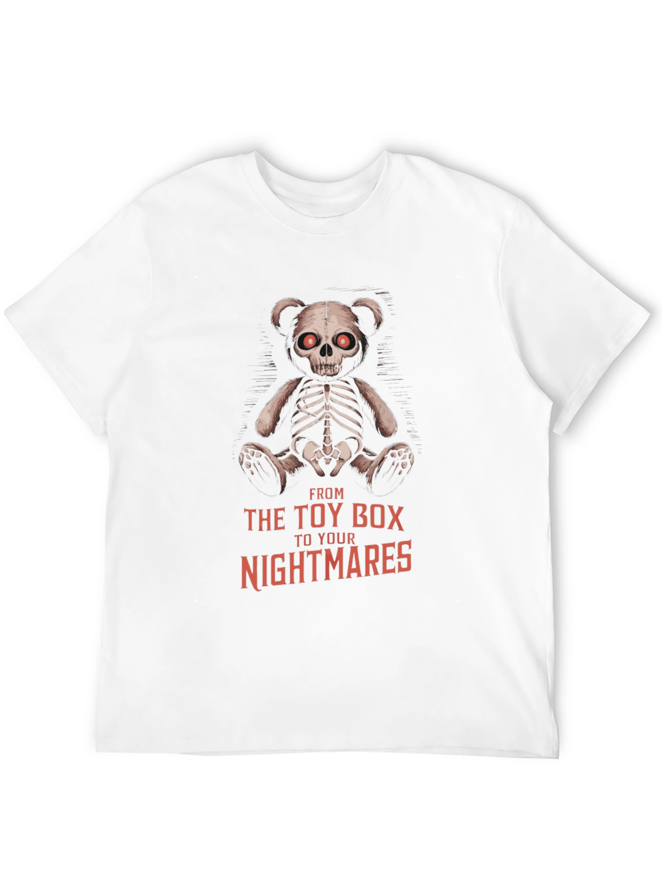 Black Creepy Teddy Bear Skeleton T-Shirt view 12