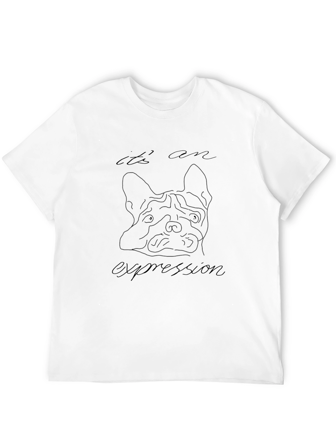 Black Dog Expression T-Shirt - Unique Line Art Design view 12
